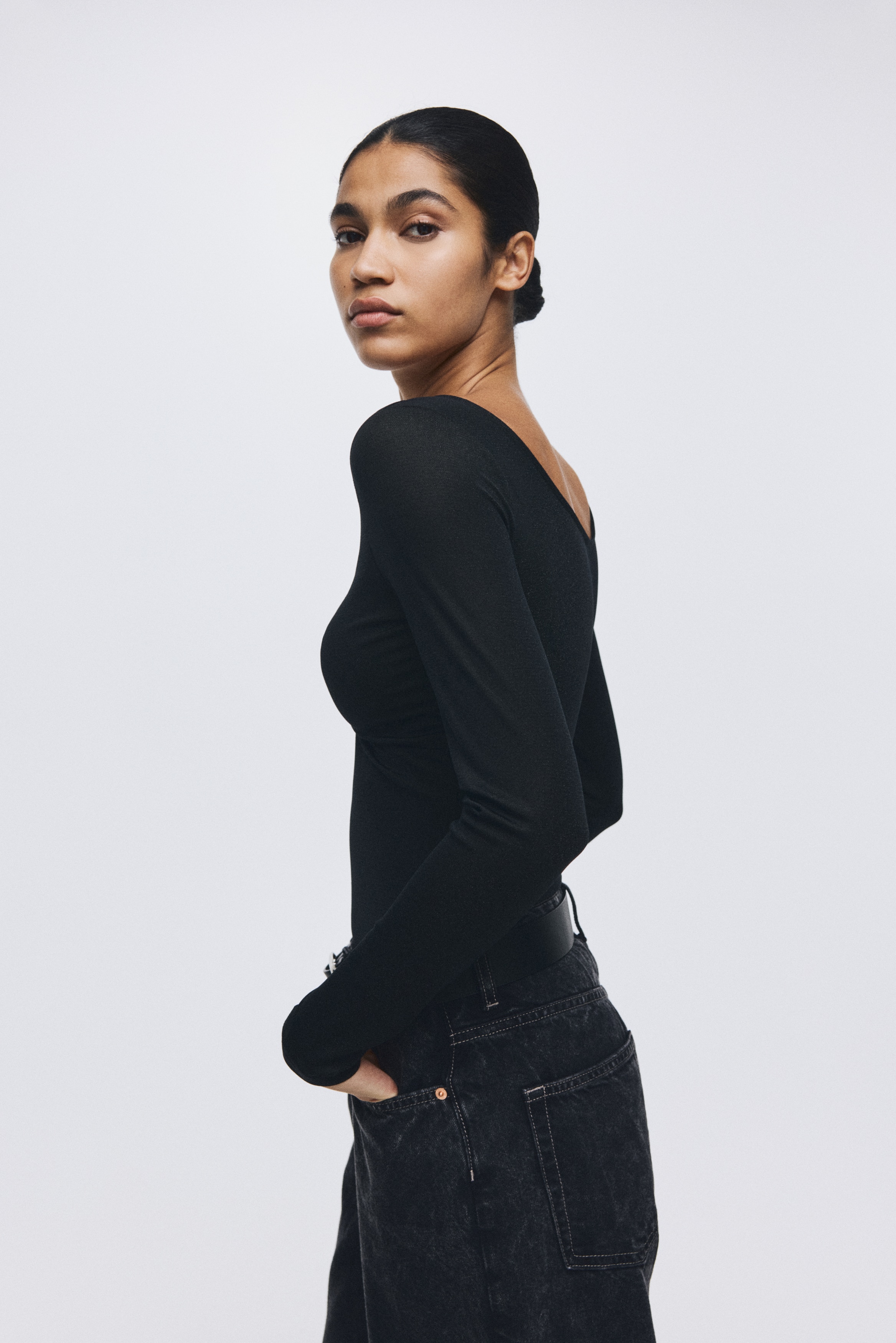 Glittery twist-detail top