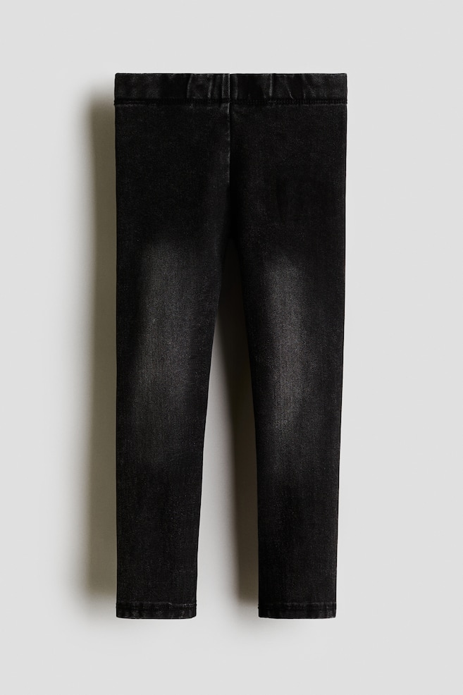 Denim-look jersey leggings - Dark grey/Denim blue - 1