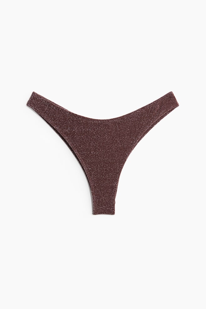 Braga de bikini Brazilian - Marrón oscuro/Blanco/Conchas/Azul claro/Blanco - 1