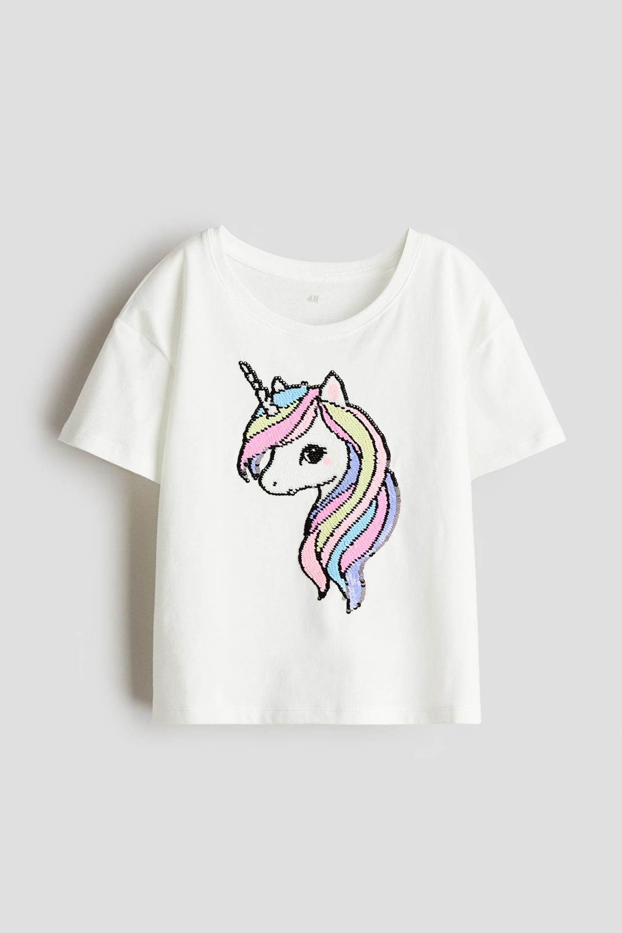 T Shirt Unicorn Maglia Unicorno H&m T-shirt Con Motivo Bianco/unicorno  BAMBINO H&M IT