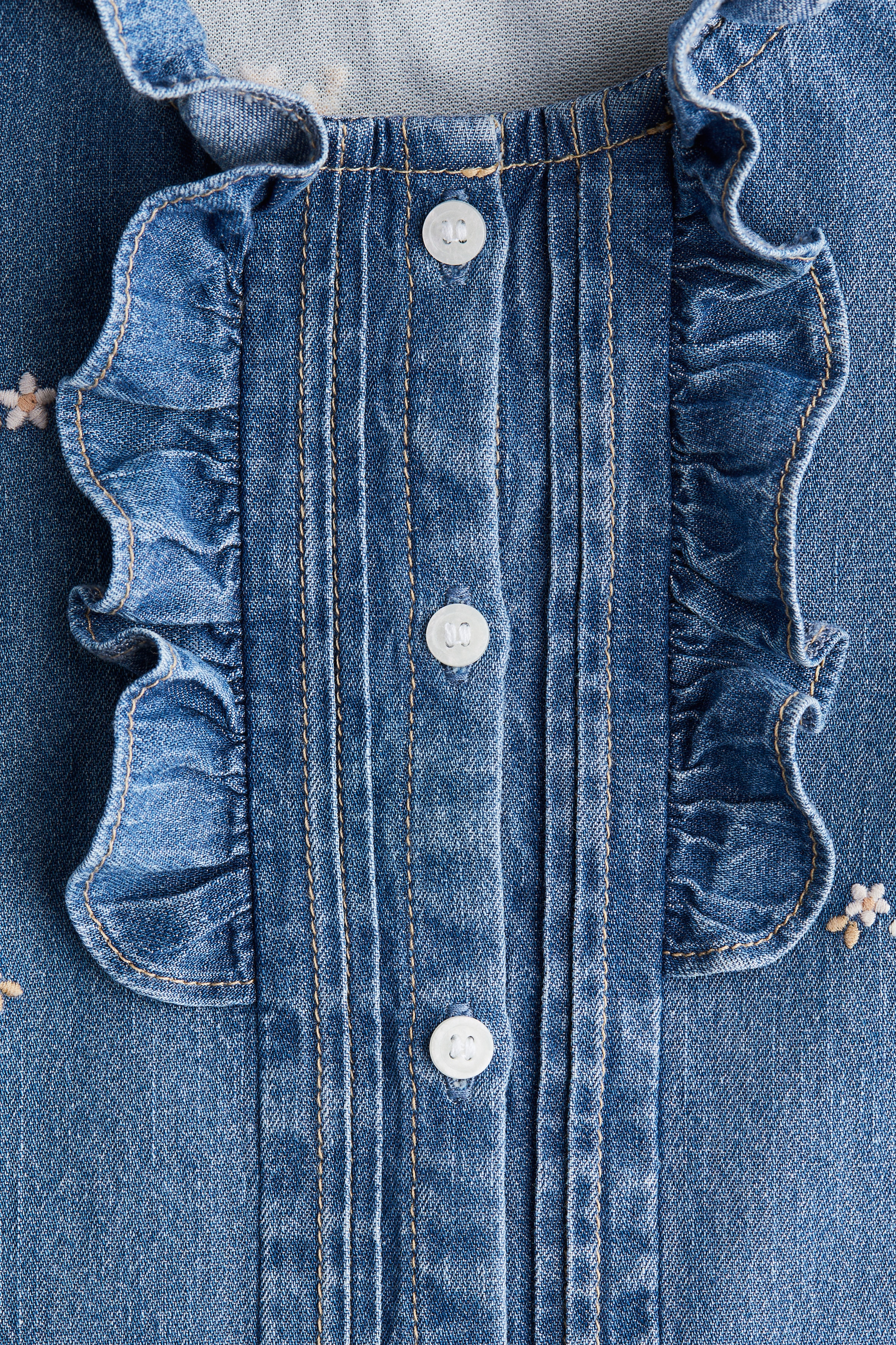 Embroidered-Detail Denim Blouse by H&M