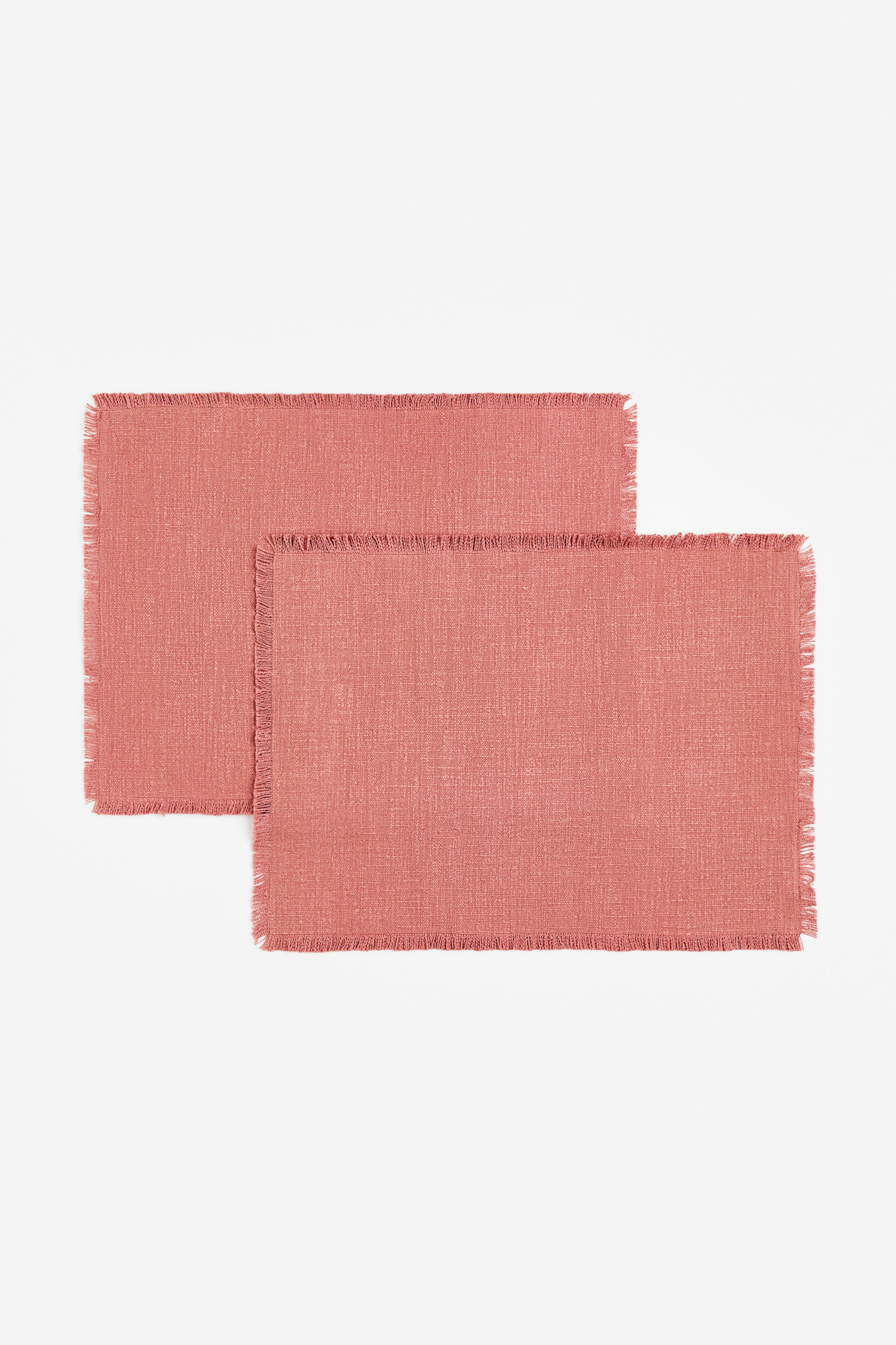 2pack fringed place mats Dark old rose Home All H&M GB