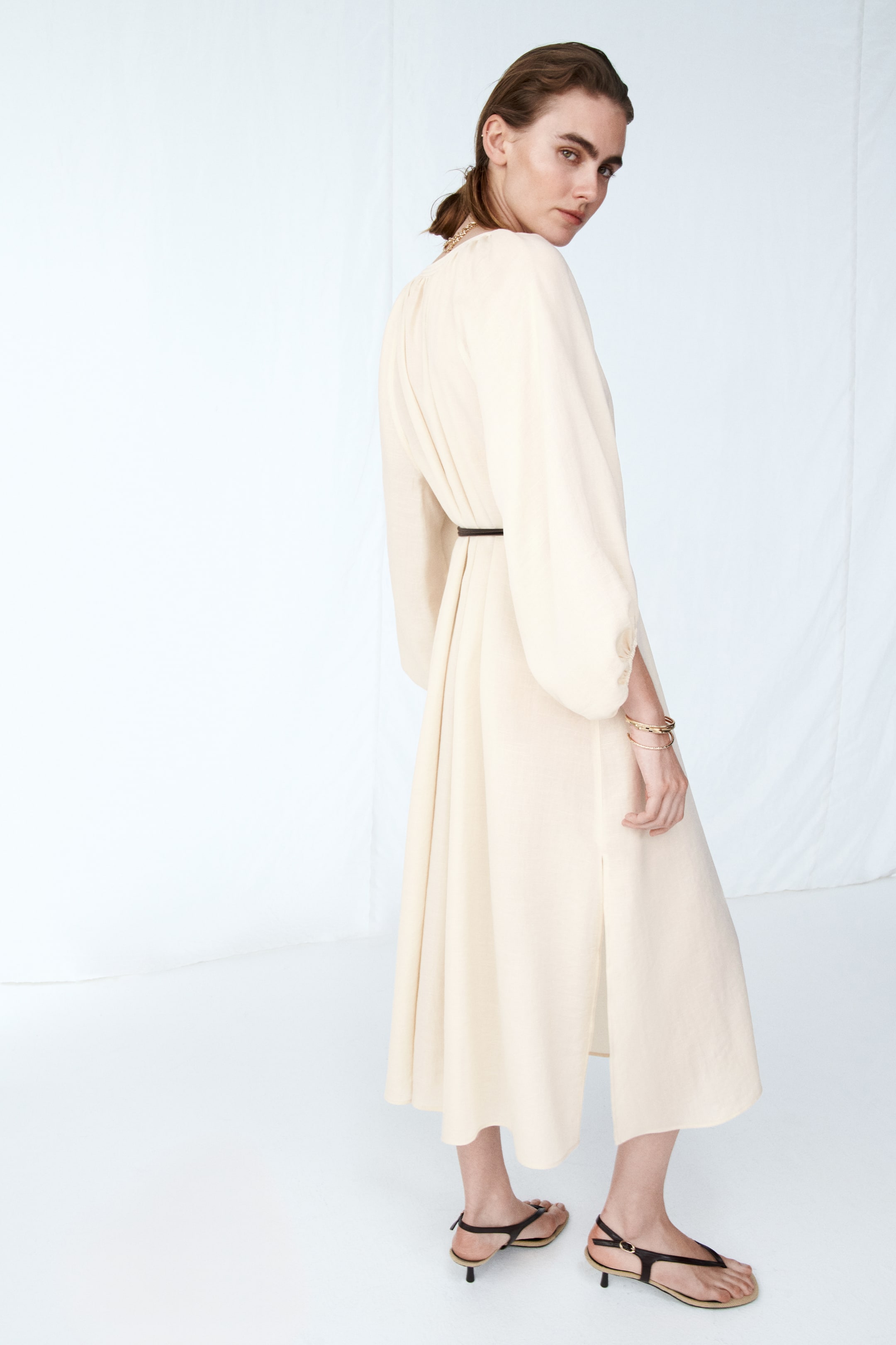Oversized Tie-Belt Dress