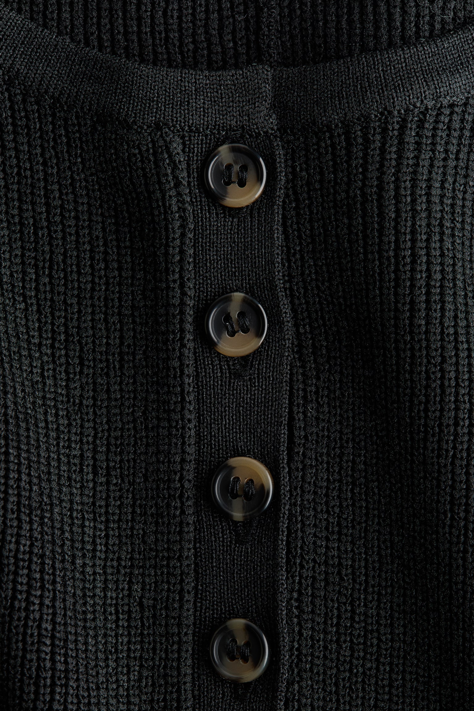 Rib-knit peplum waistcoat - Black/Burgundy - 2