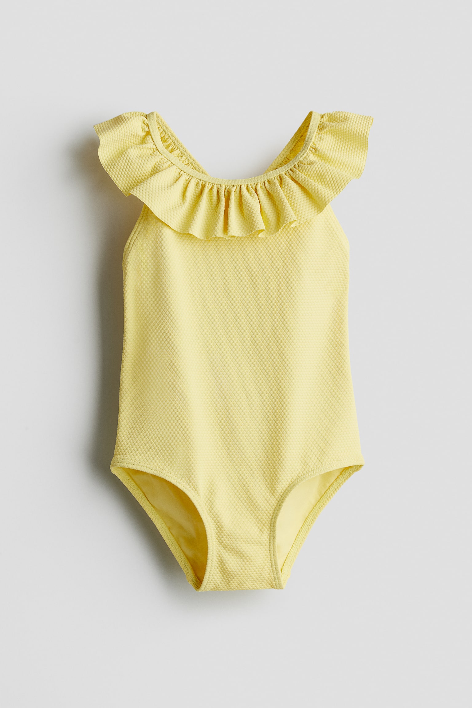 Flounce Trim Swimsuit - Yellow/Brown/Stripe/Dark blue/Floral/Light pink/Lemons/Mint green/Seahorses - 1