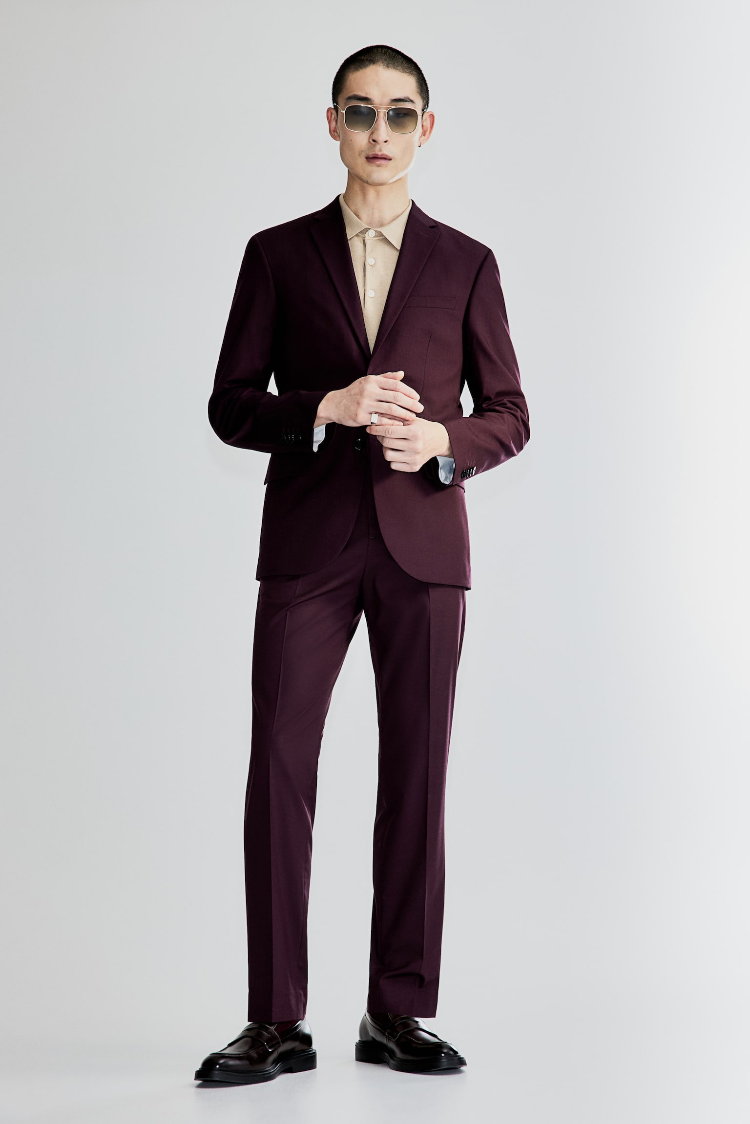 Slim Fit Suit Pants - Burgundy/Navy blue/Dark blue/Dark blue/Dark grey/Dark grey marle/Light beige/Black/Dark greige/Beige/Check/Dark grey green/Grey/Check - 1