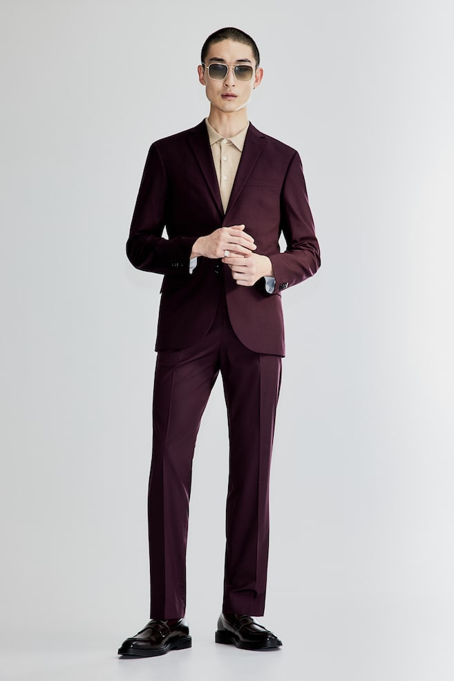 Pantalon de costume Slim Fit - Bordeaux/Noir/Bleu foncé/Gris/carreaux/dc/dc - 1