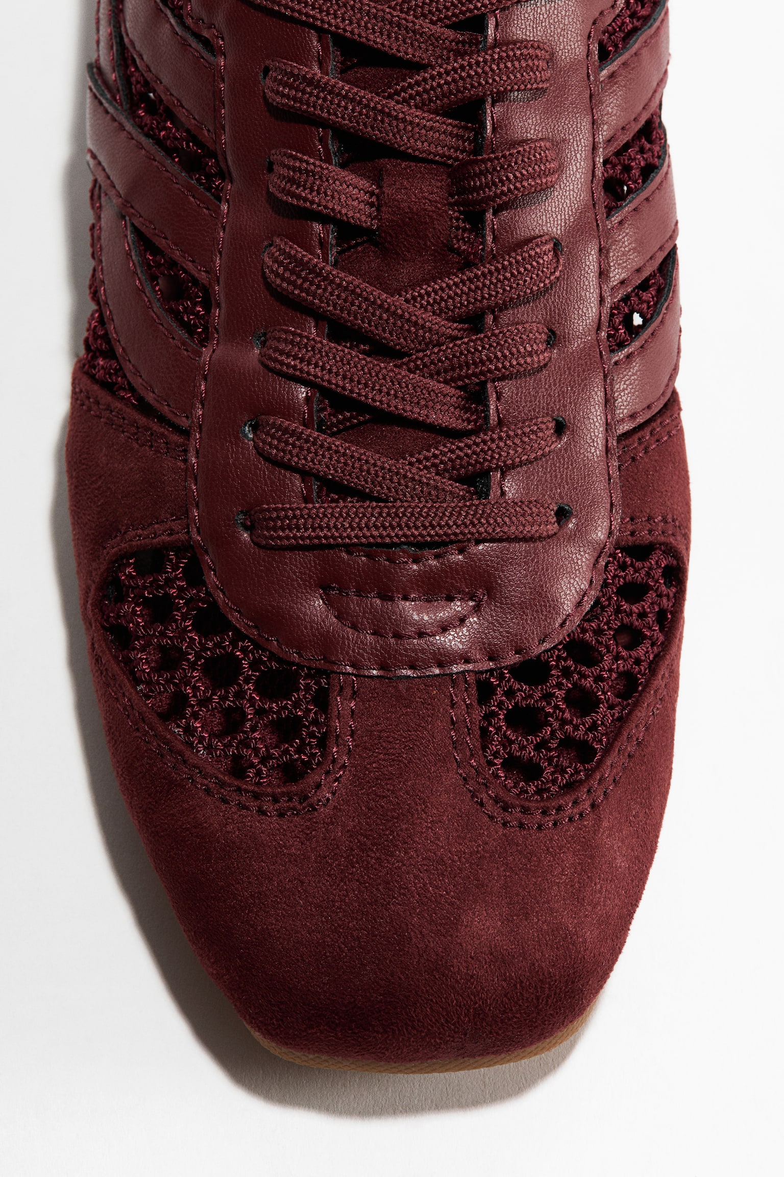 Crochet-look trainers - Burgundy - 3