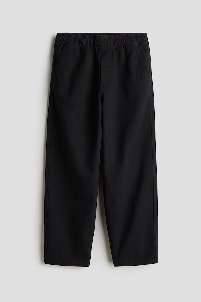 Cotton twill joggers - Black/Dark grey - 1