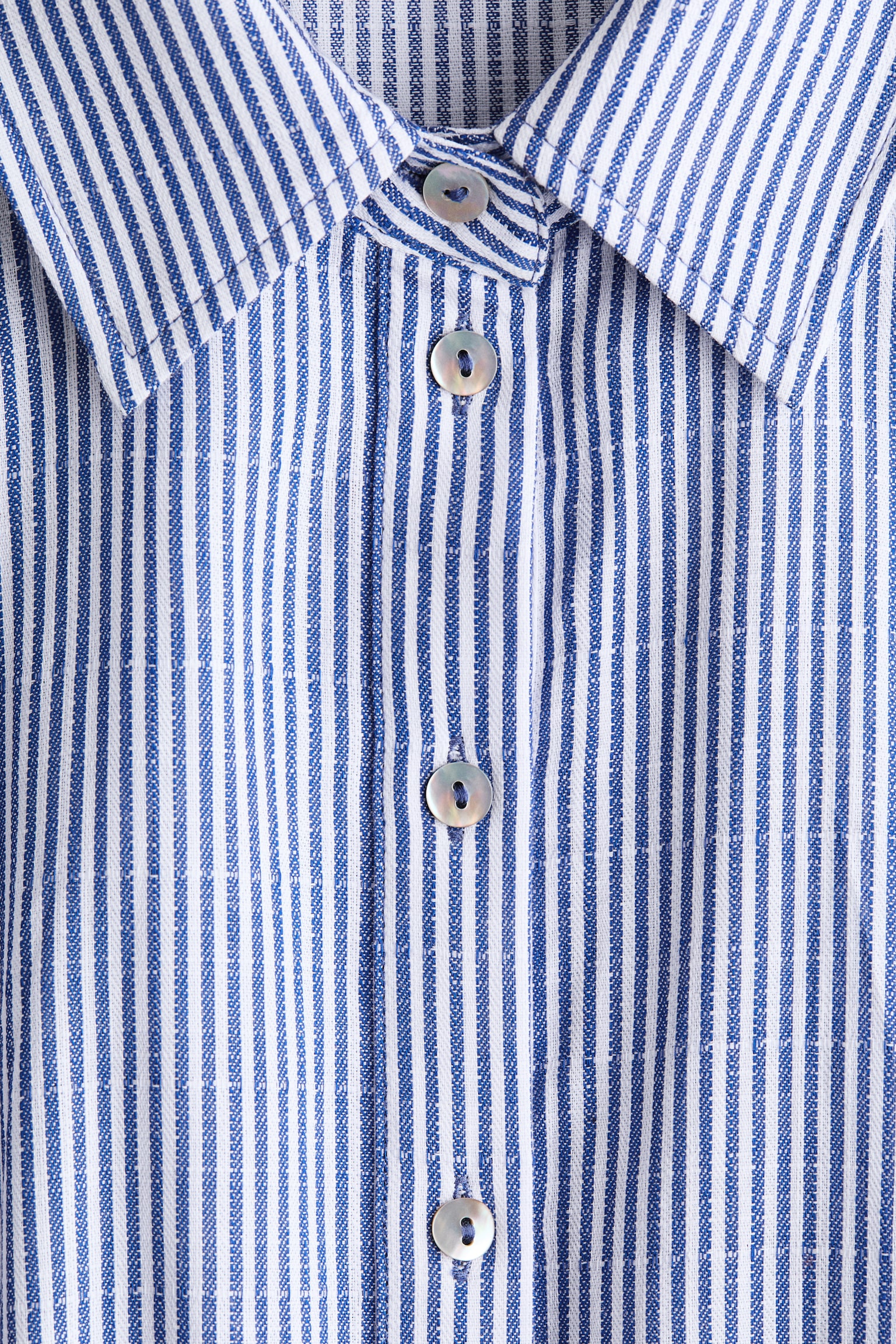Tie-belt shirt dress - Blue/Striped/Blue/Striped - 2