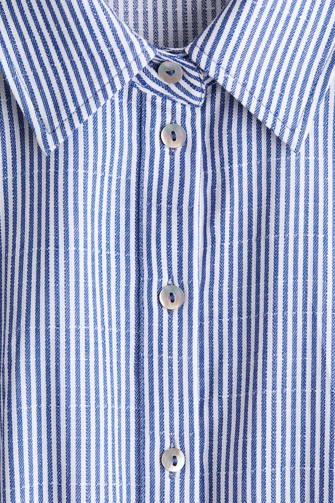Tie-Belt Shirt Dress-Blue/striped - 6