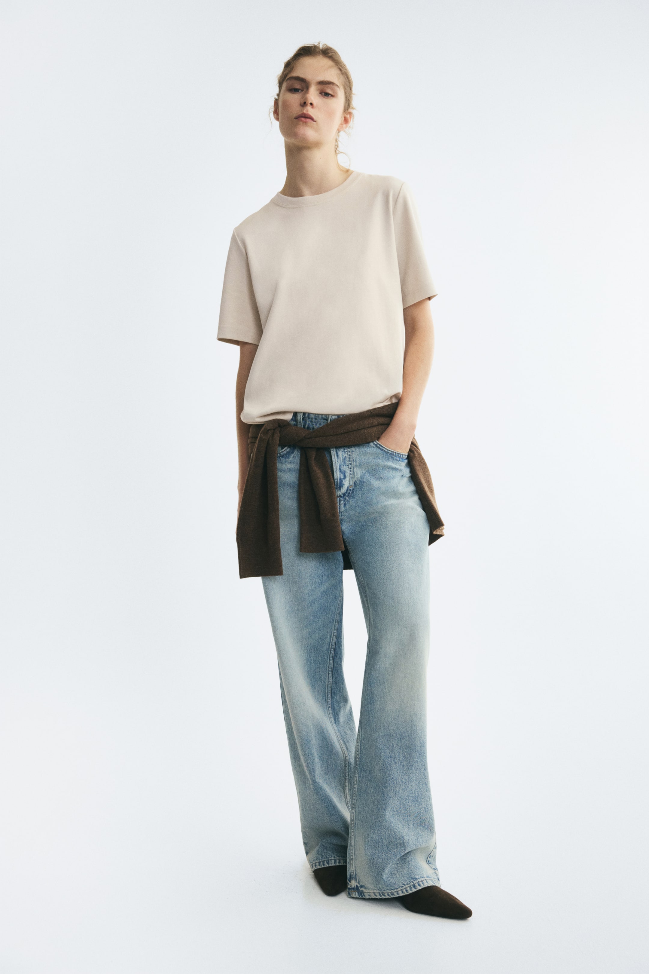 View larger image: Cotton interlock T-shirt - Pale beige - Ladies | H&M 1
