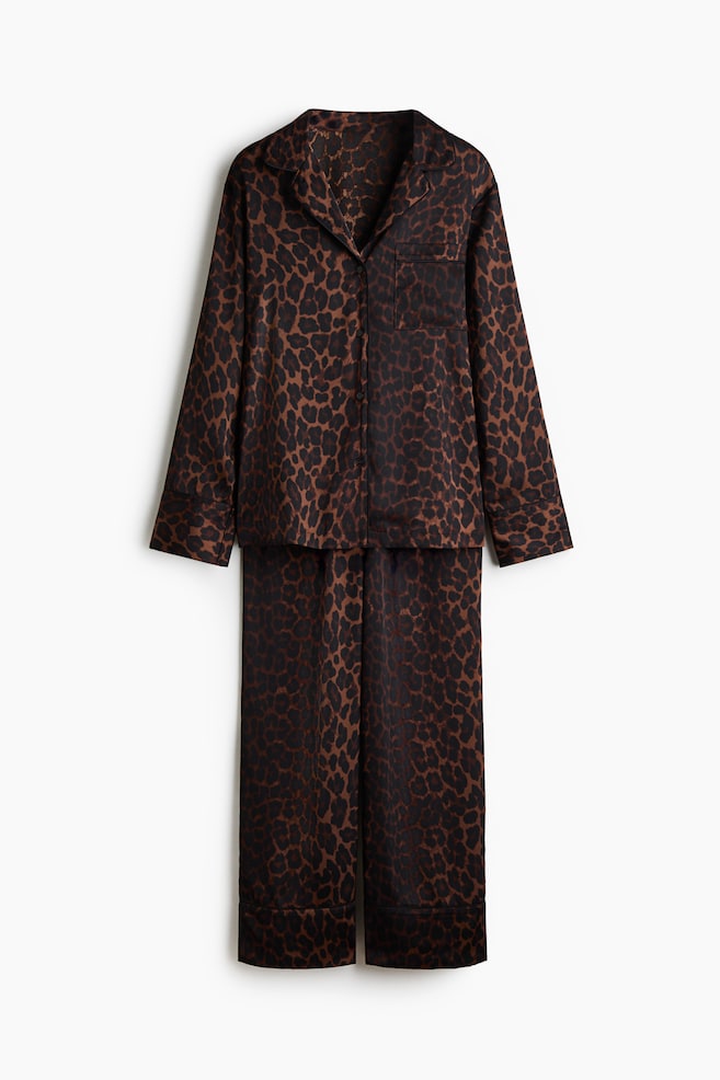 Satin pyjamas - Dark brown/Leopard print/Dark brown/Dark red/Polka dot/Black/Polka dot - 1