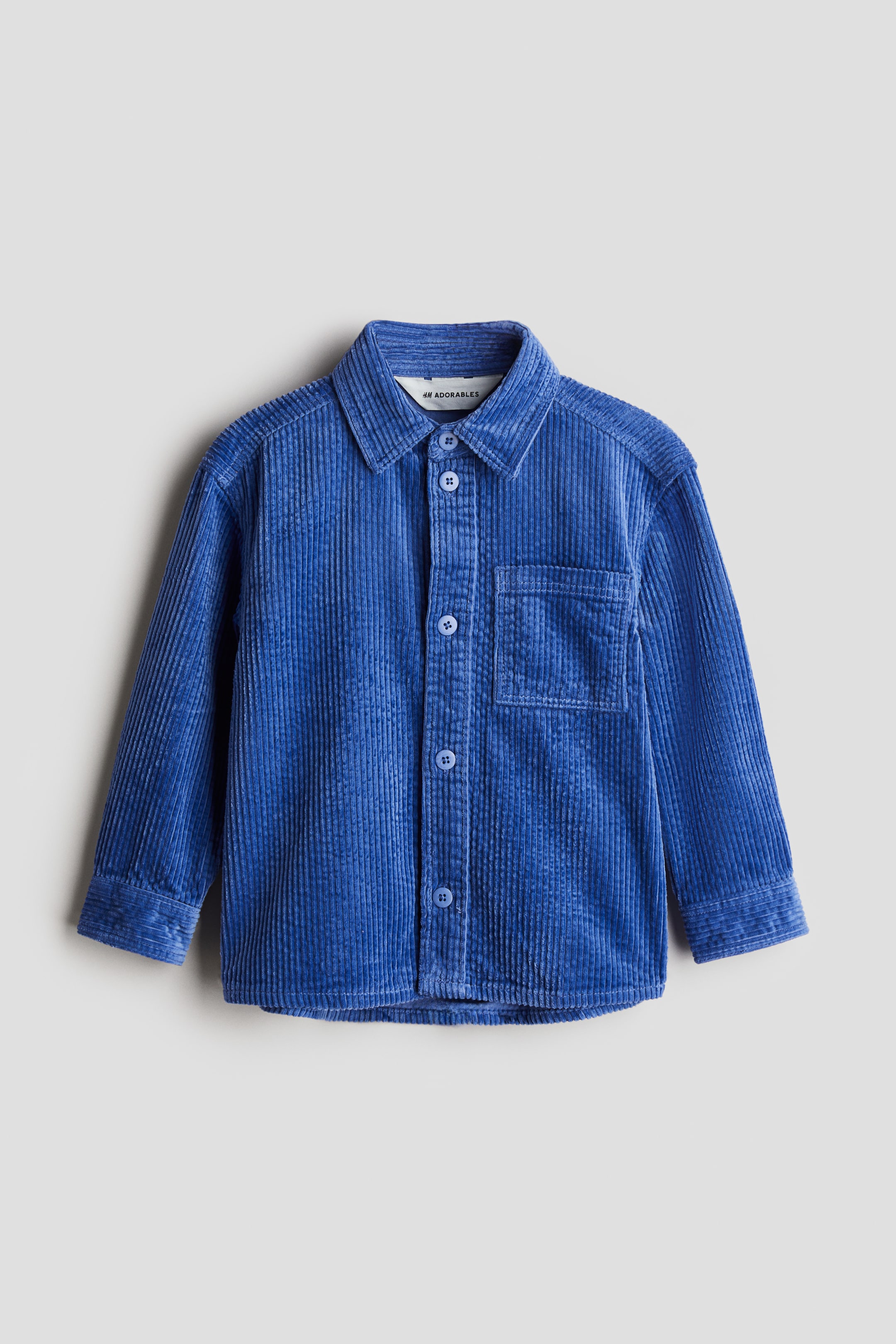 Corduroy cotton overshirt - Bright blue - Kids | H&M GB 3