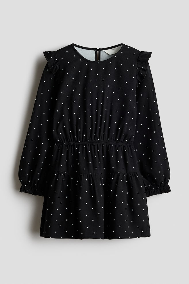 Kleid mit Volants - Schwarz/Polka Dots - 1