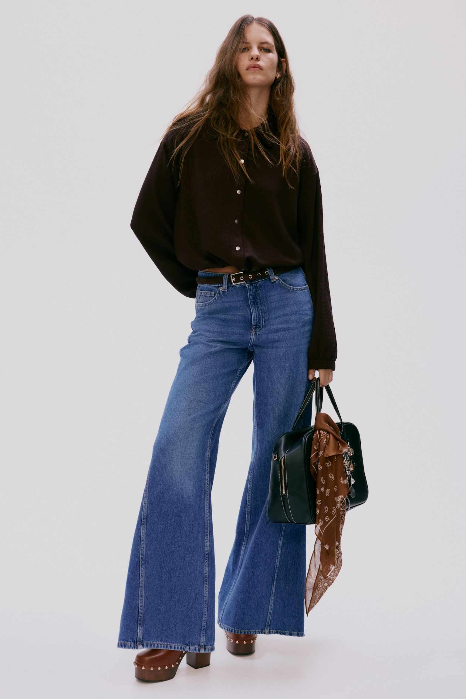 ז'קט מג'רזי עם טקסטורה - חום כהה - 4