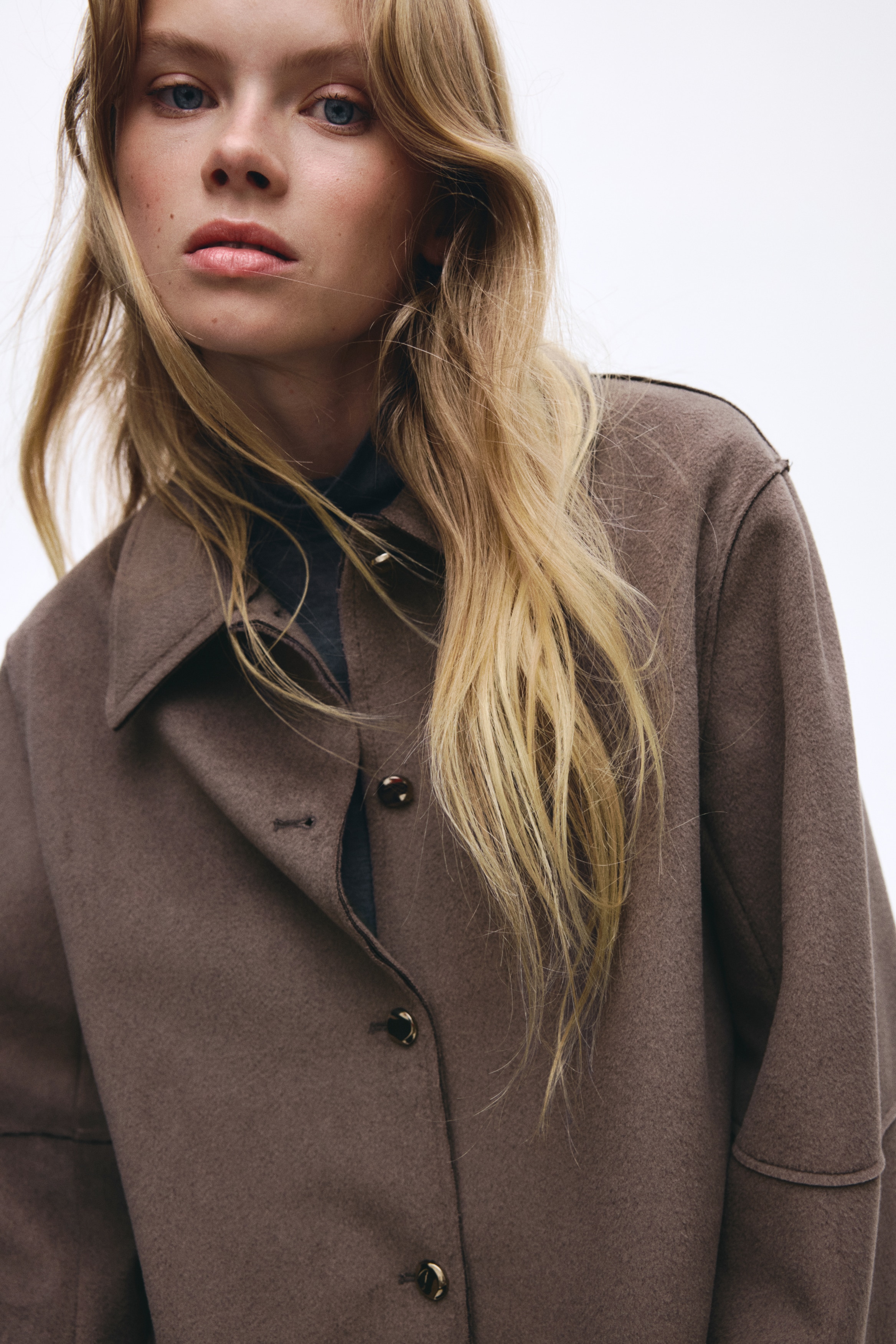 H & M - 襟付きジャケット - グレー