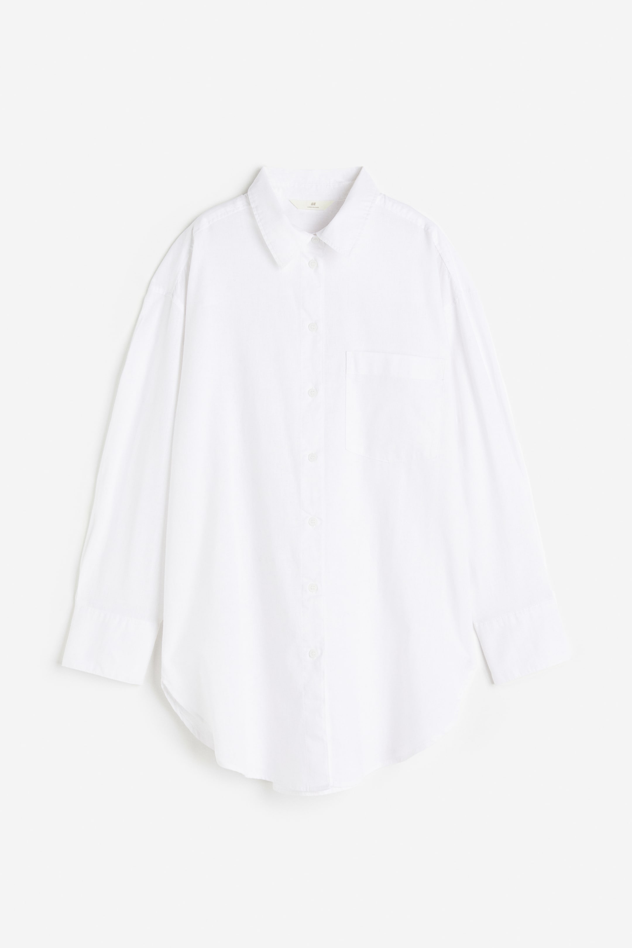 Linen-blend shirt - White - Ladies | H&M GB