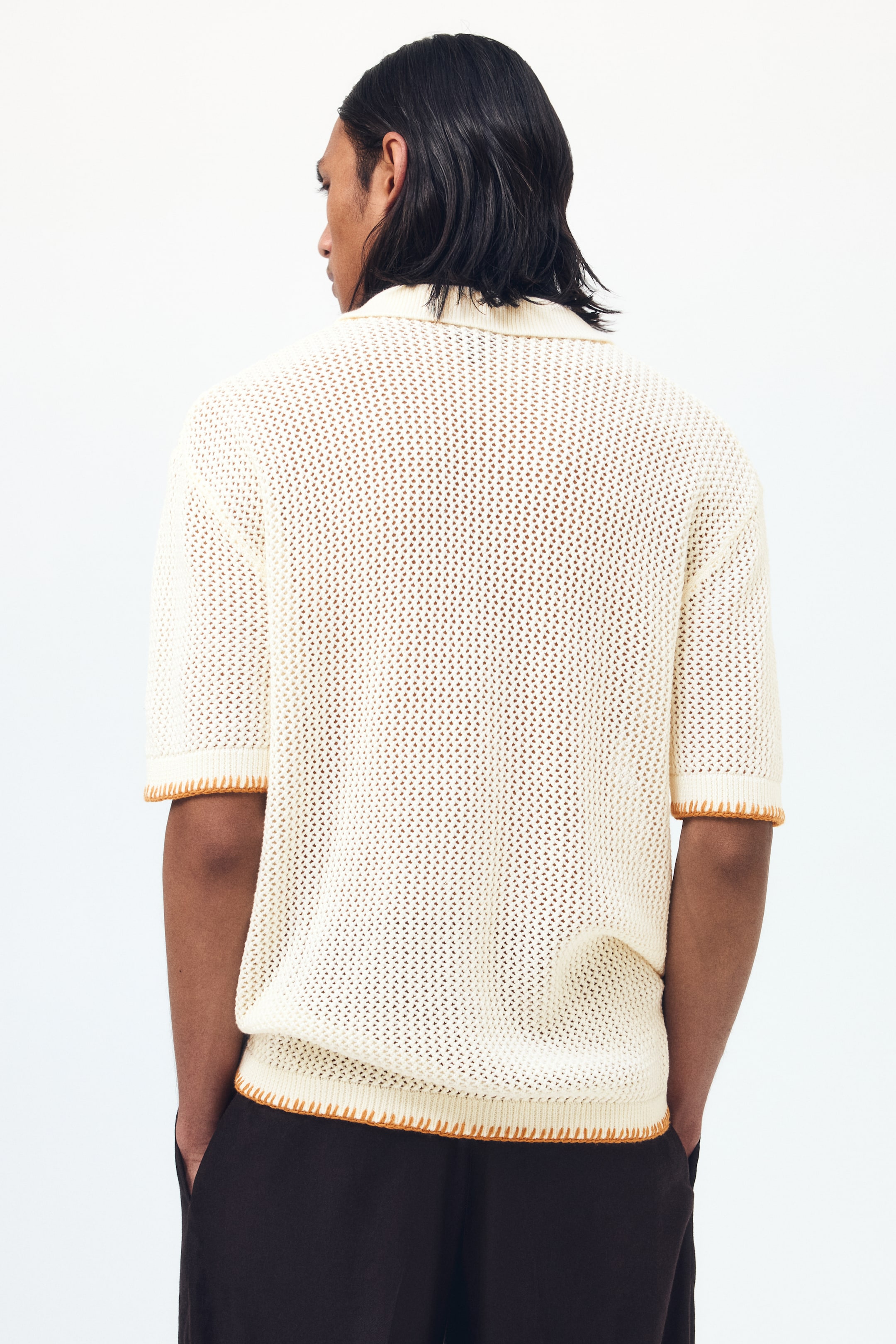 Relaxed-Fit Open-Knit Resort Shirt