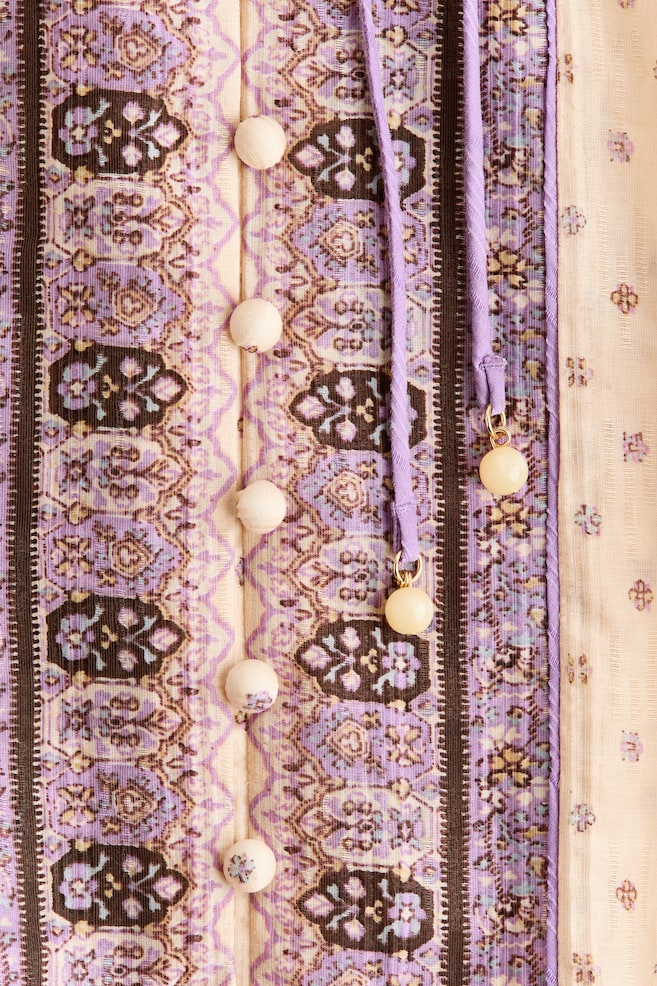 Short Tunic Dress-Light beige/patterned - 5