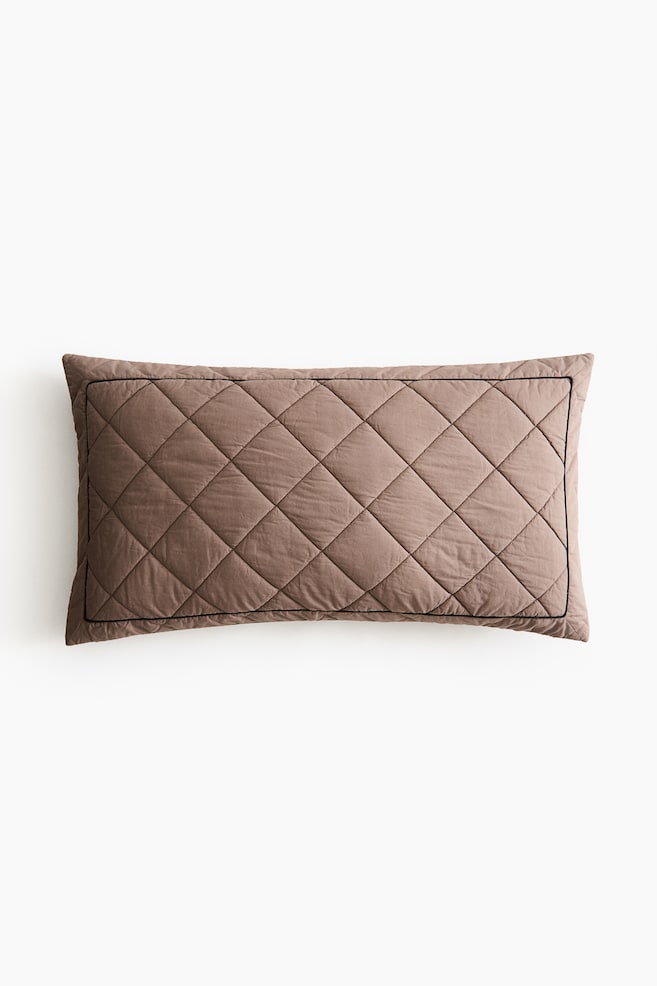 Quilted cotton cushion cover - Dusty mole - 1