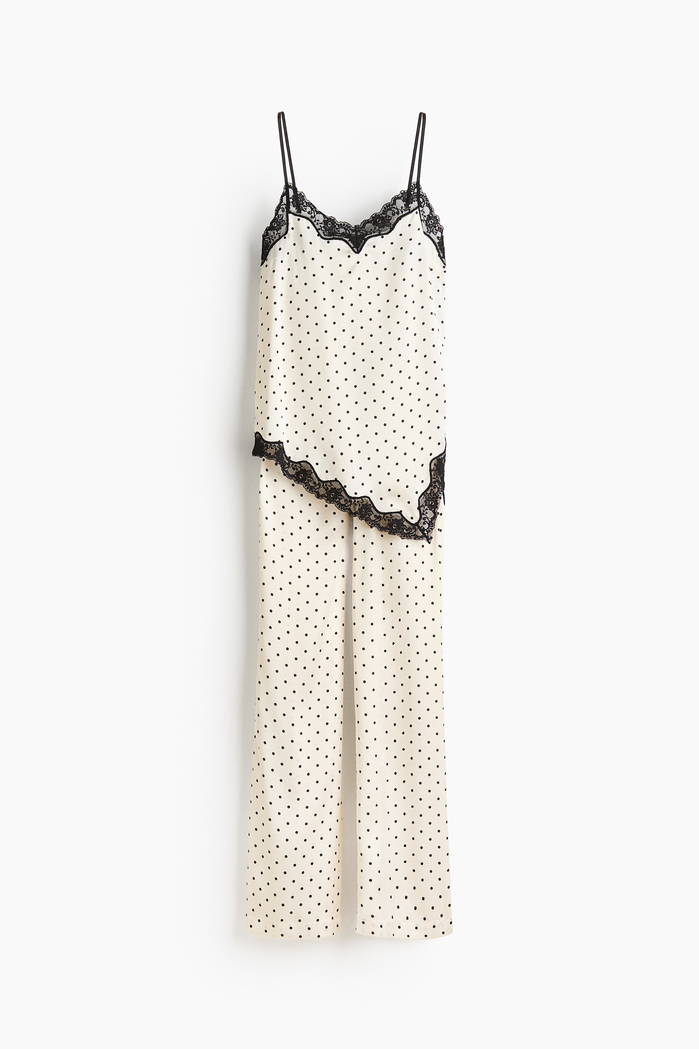 Pigiama in satin - Crema/pois