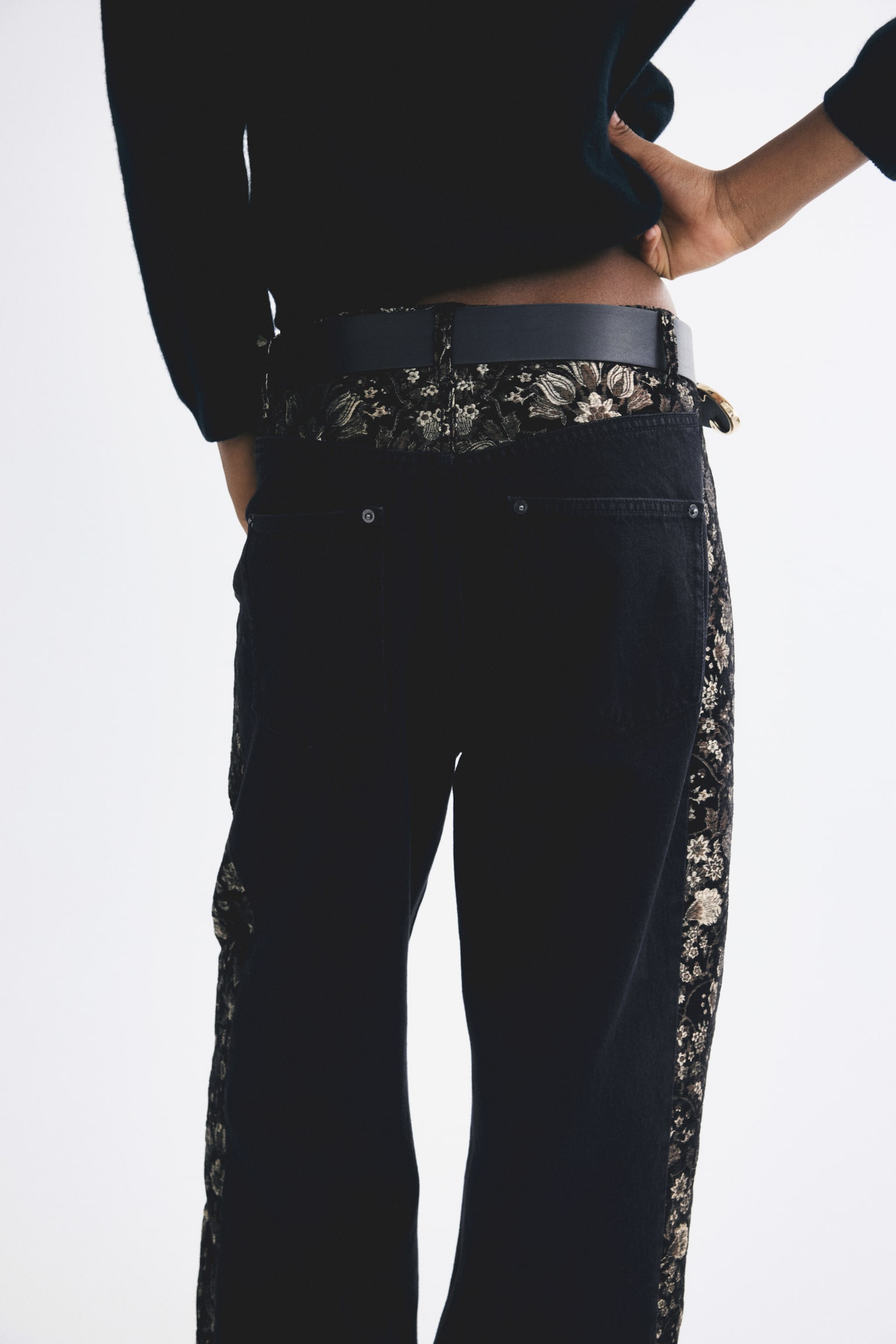 Женские джинсы H&M Jeans with Side Panels, цвет: Чёрный — фото 5