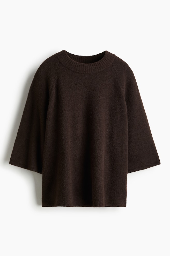 Short-sleeved jumper - Dark brown - 1