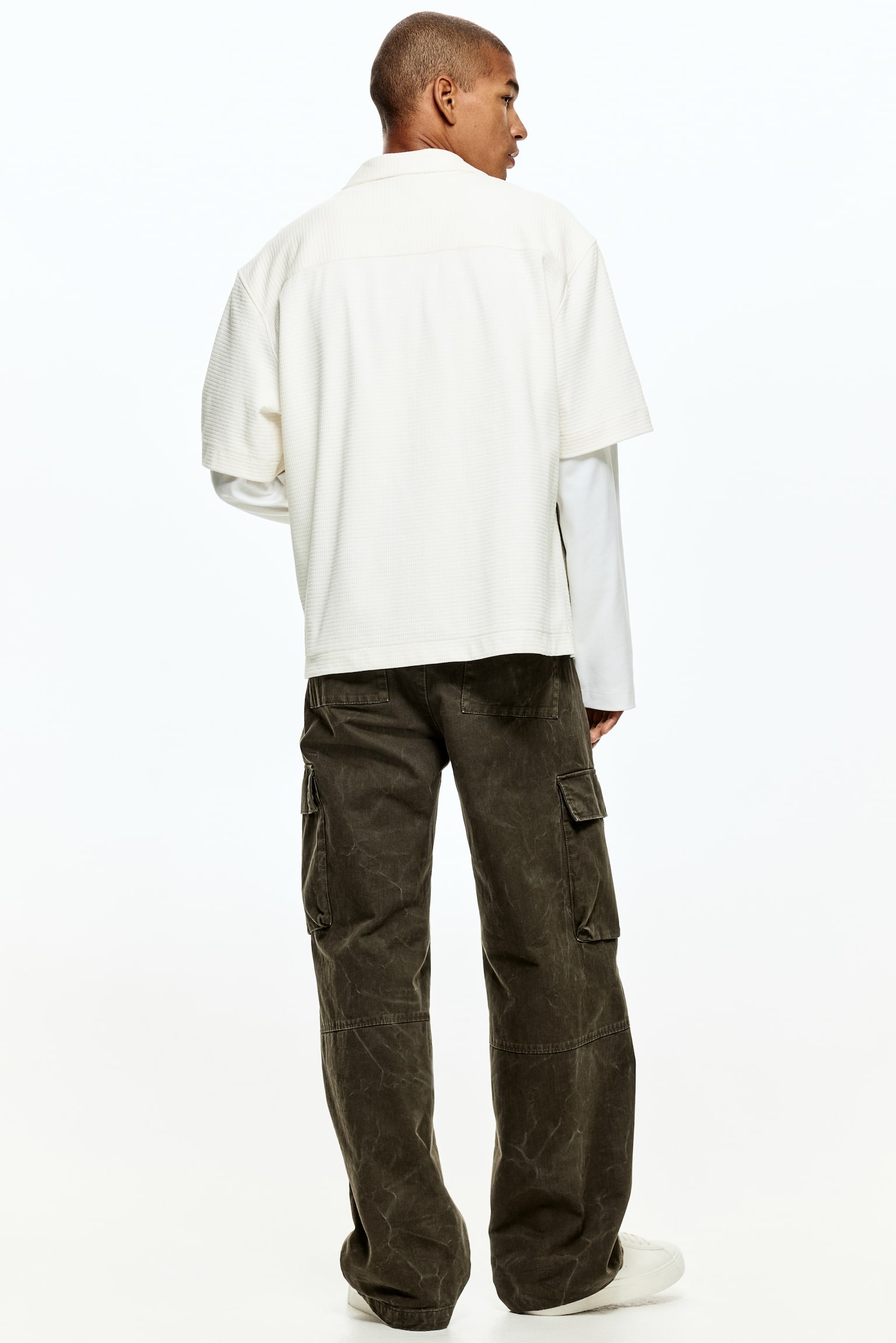Loose-Fit Shirt - White/Dark gray/Light gray - 3