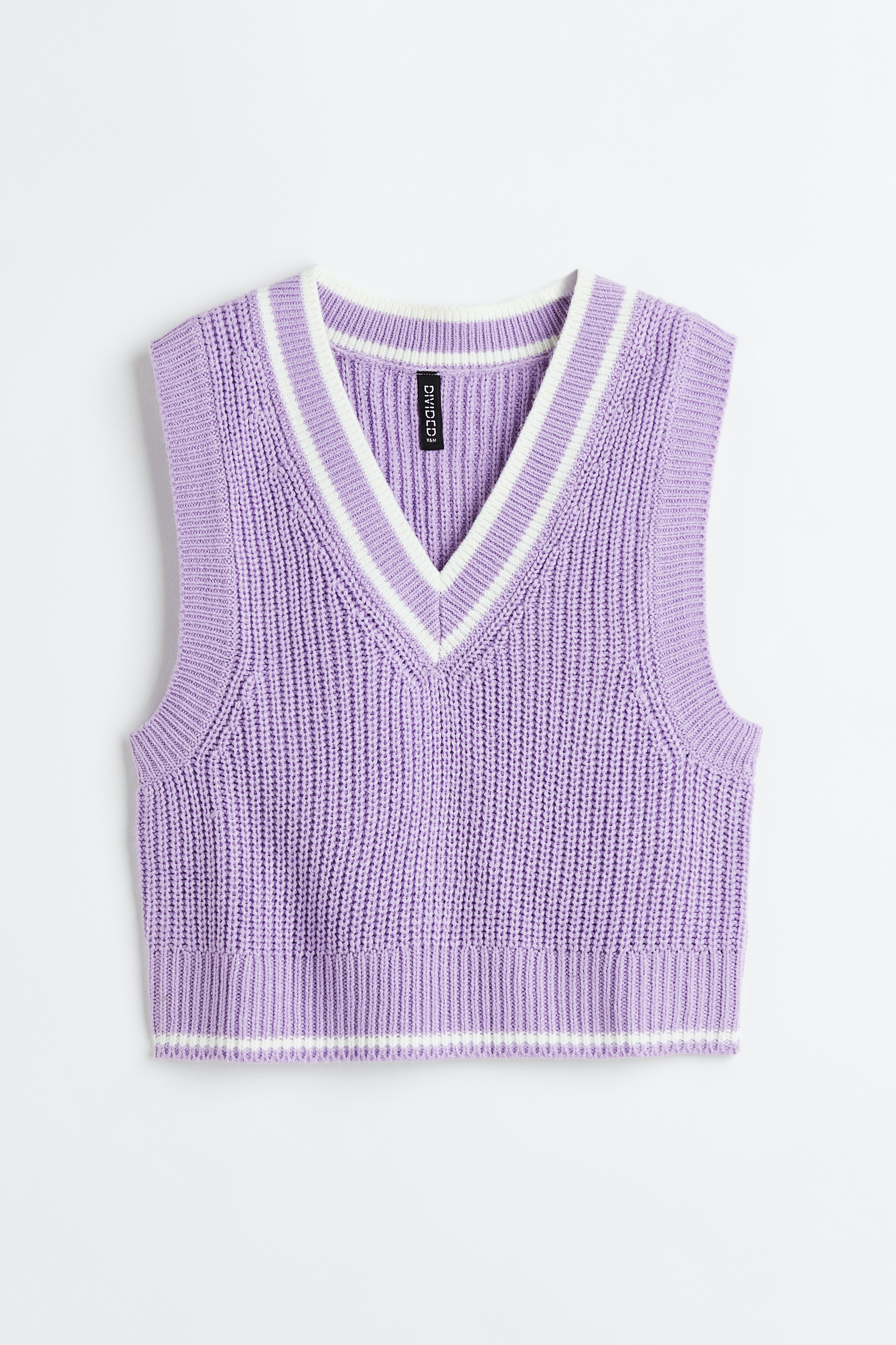 Purple Shein Knit Vest Rib-knit Sweater Vest
