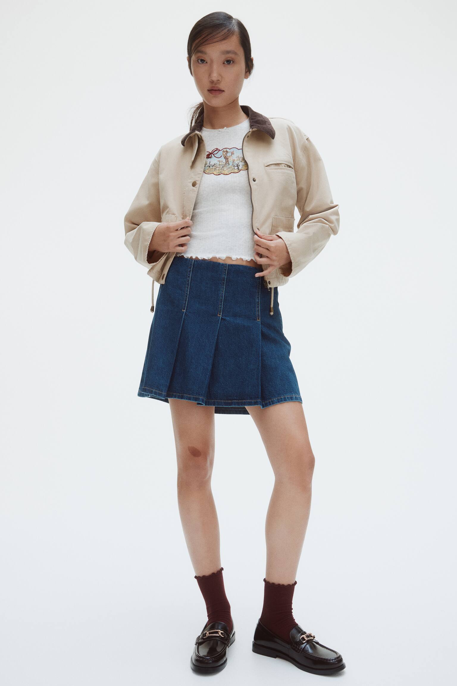 Áo cotton jersey - Màu xám nhạt đốm/Bambi - 4