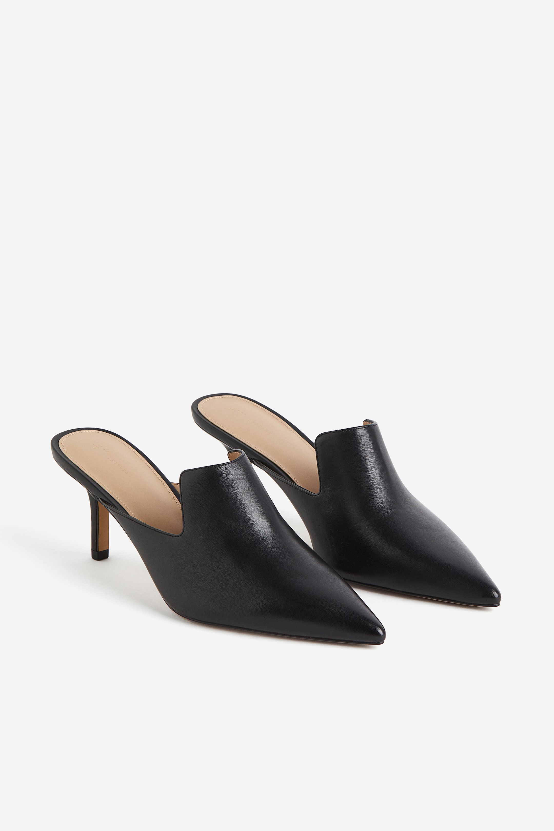 Leather mules - High heel - Black - Ladies | H&M GB