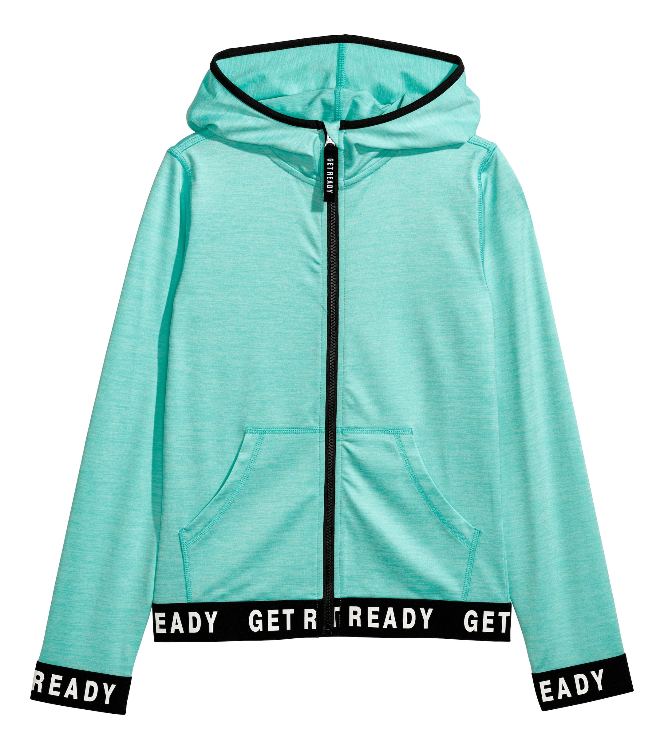 View larger image: Hooded Track Jacket - Turquoise melange - Kids | H&M CA 1
