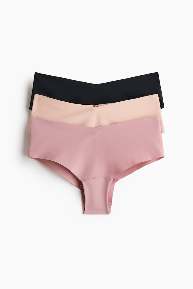 Set van 3 no-show slips met Lycra® - Hipster - Zwart/beige/roze/Lichtbeige/Lichtroze/bruin/Zwart - 1