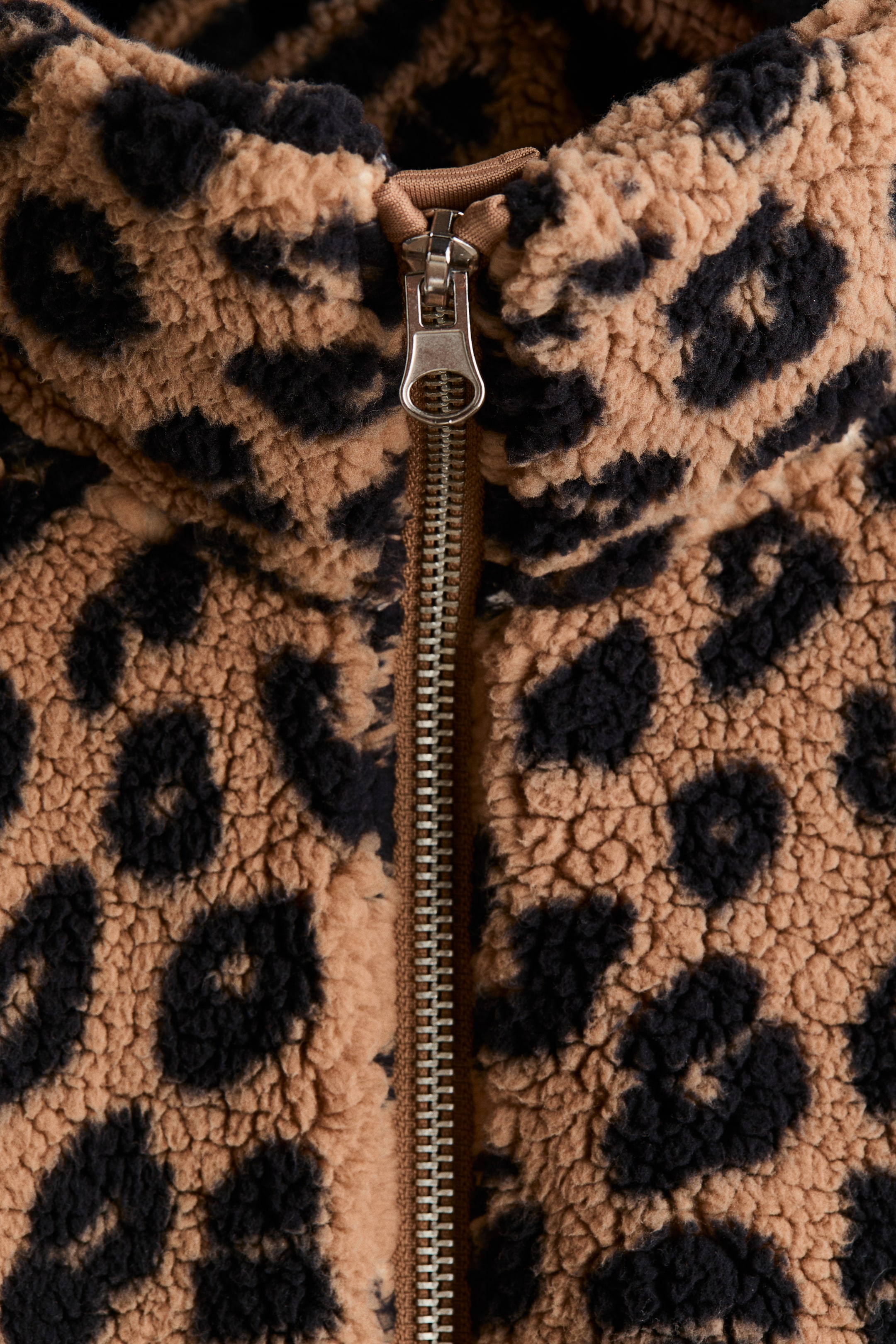 Loose-Fit Teddy Fleece Jacket