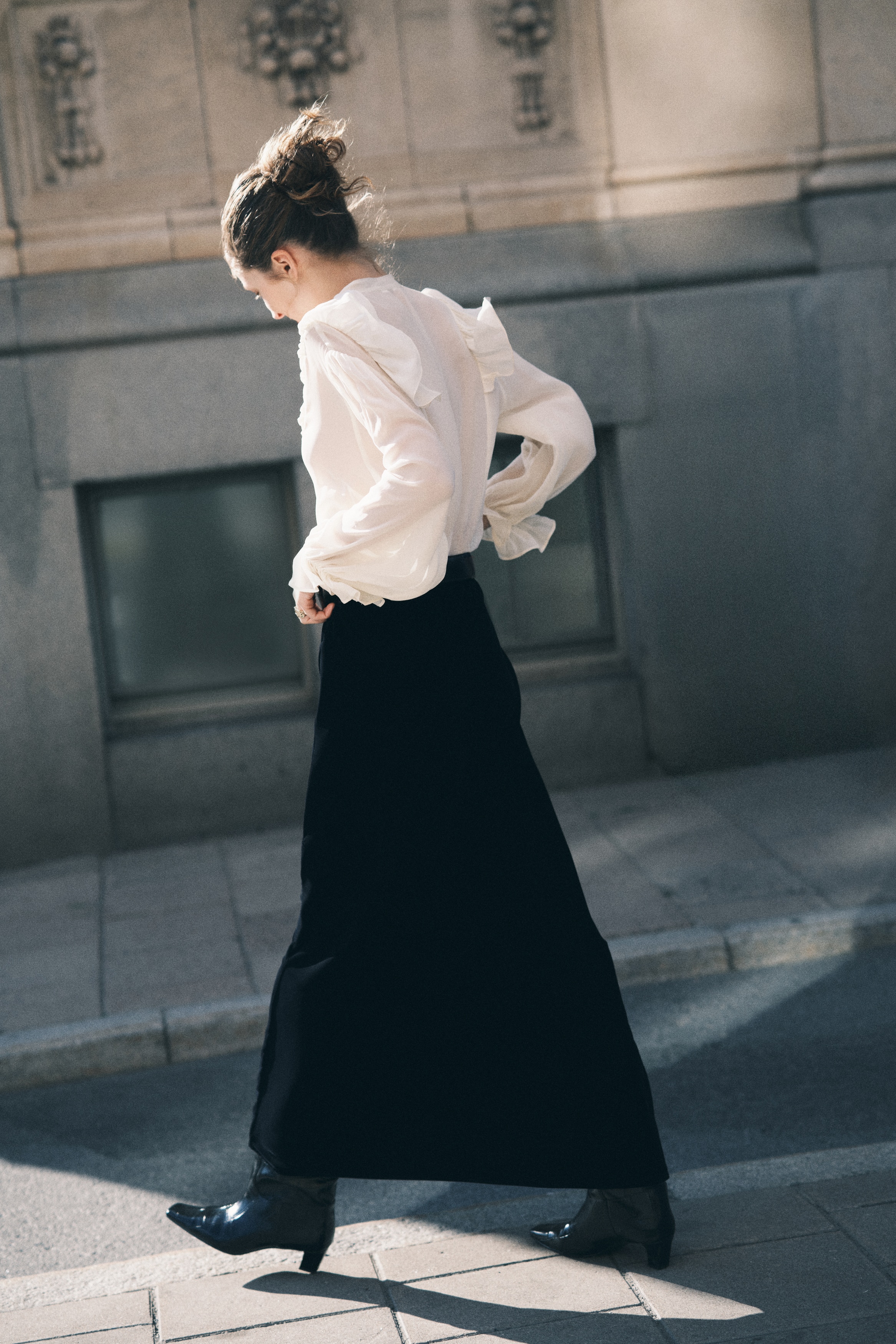 Velvet maxi skirt