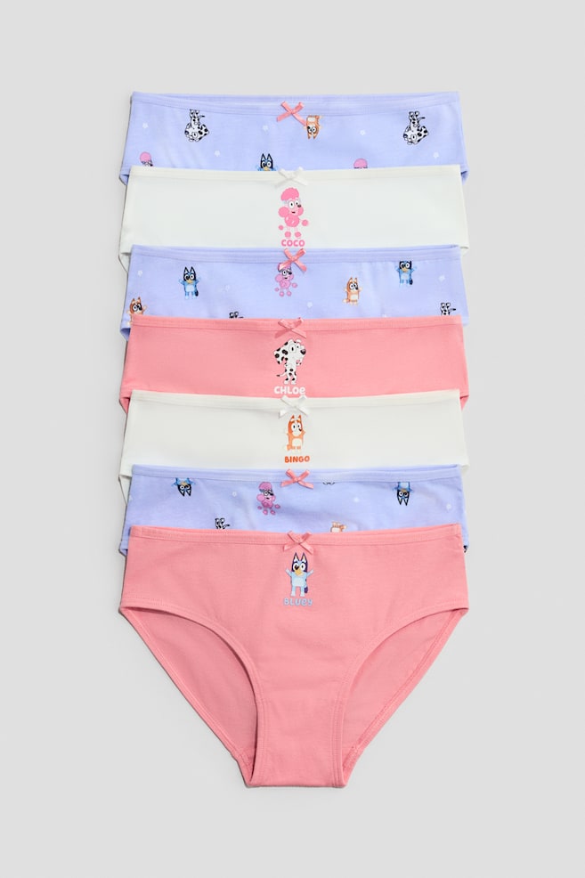 7-pack cotton briefs - Pink/Bluey - 1