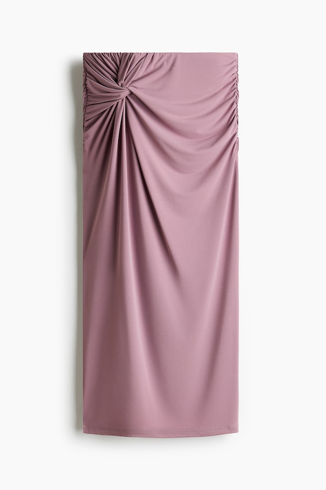 Twist-detail pencil skirt - Dusty purple/Dark brown - 1