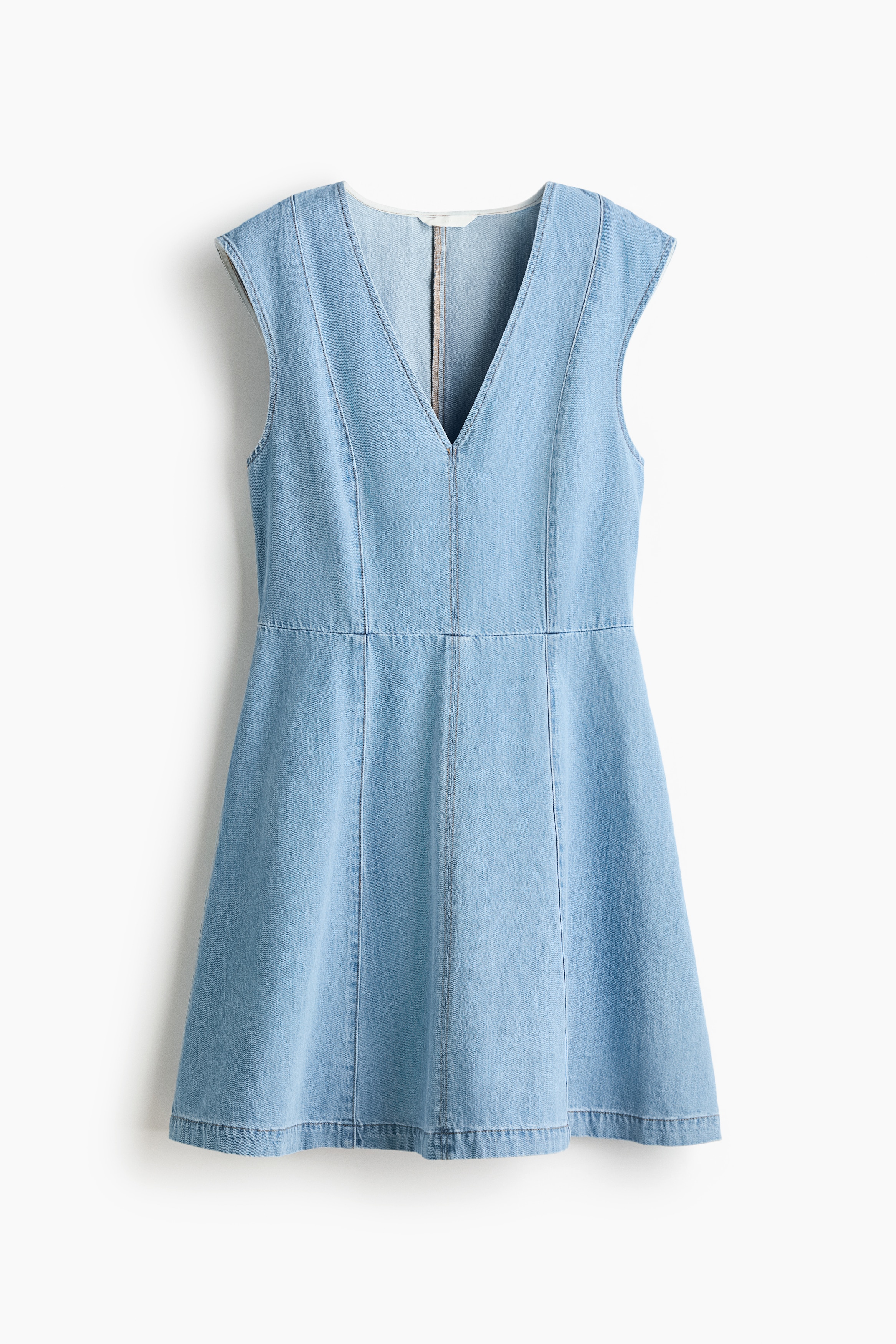 Sleeveless Denim Dress - Light denim blue