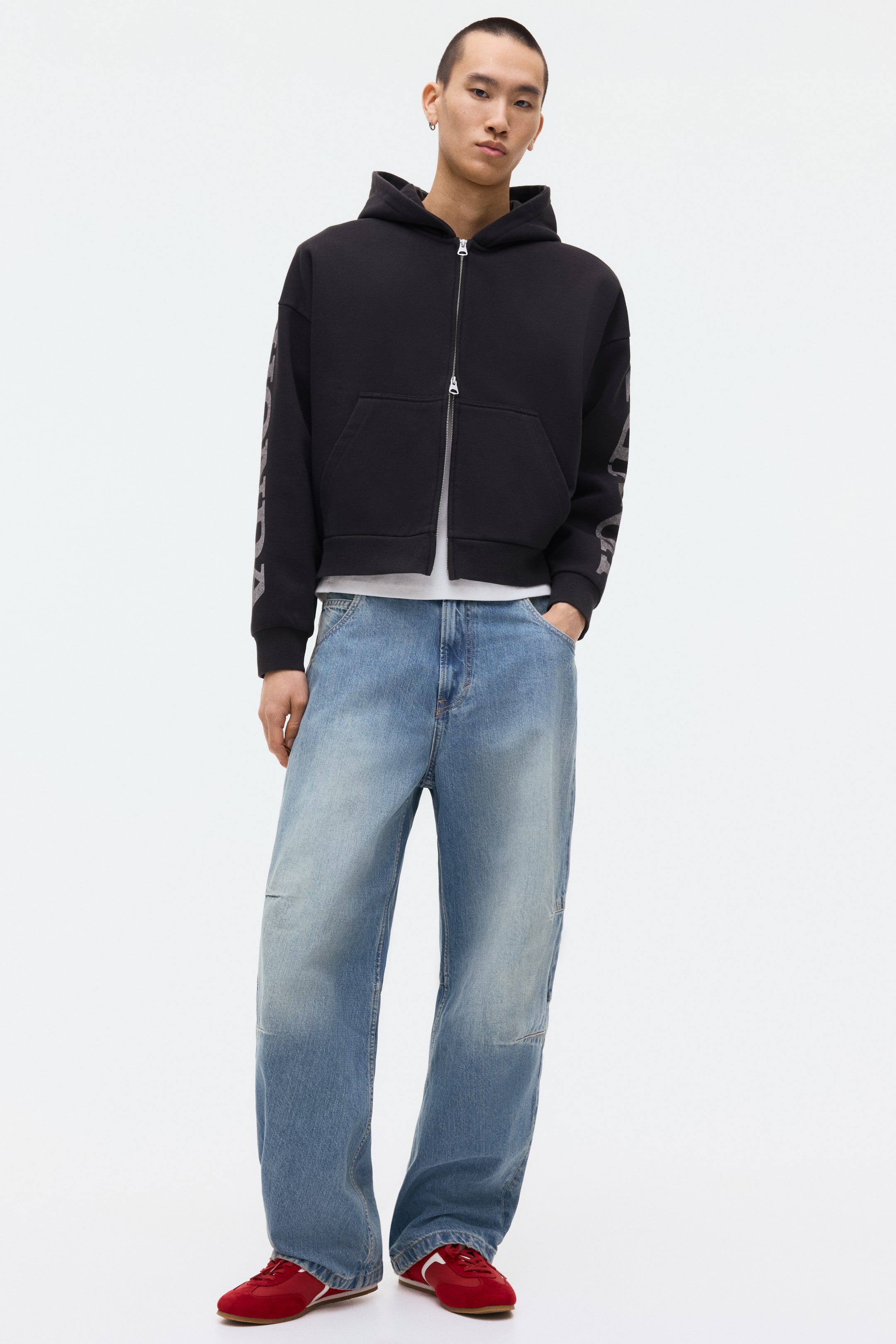Мужские куртки H&M Oversized Printed Hooded Jacket — фото 4