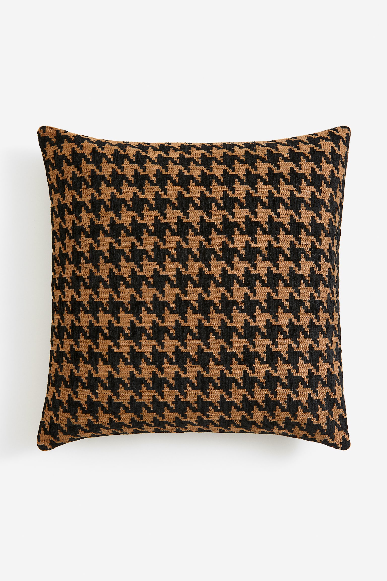 Jacquard-weave cushion cover - Brown/Dogtooth-patterned/Light beige/Dogtooth-patterned - 1