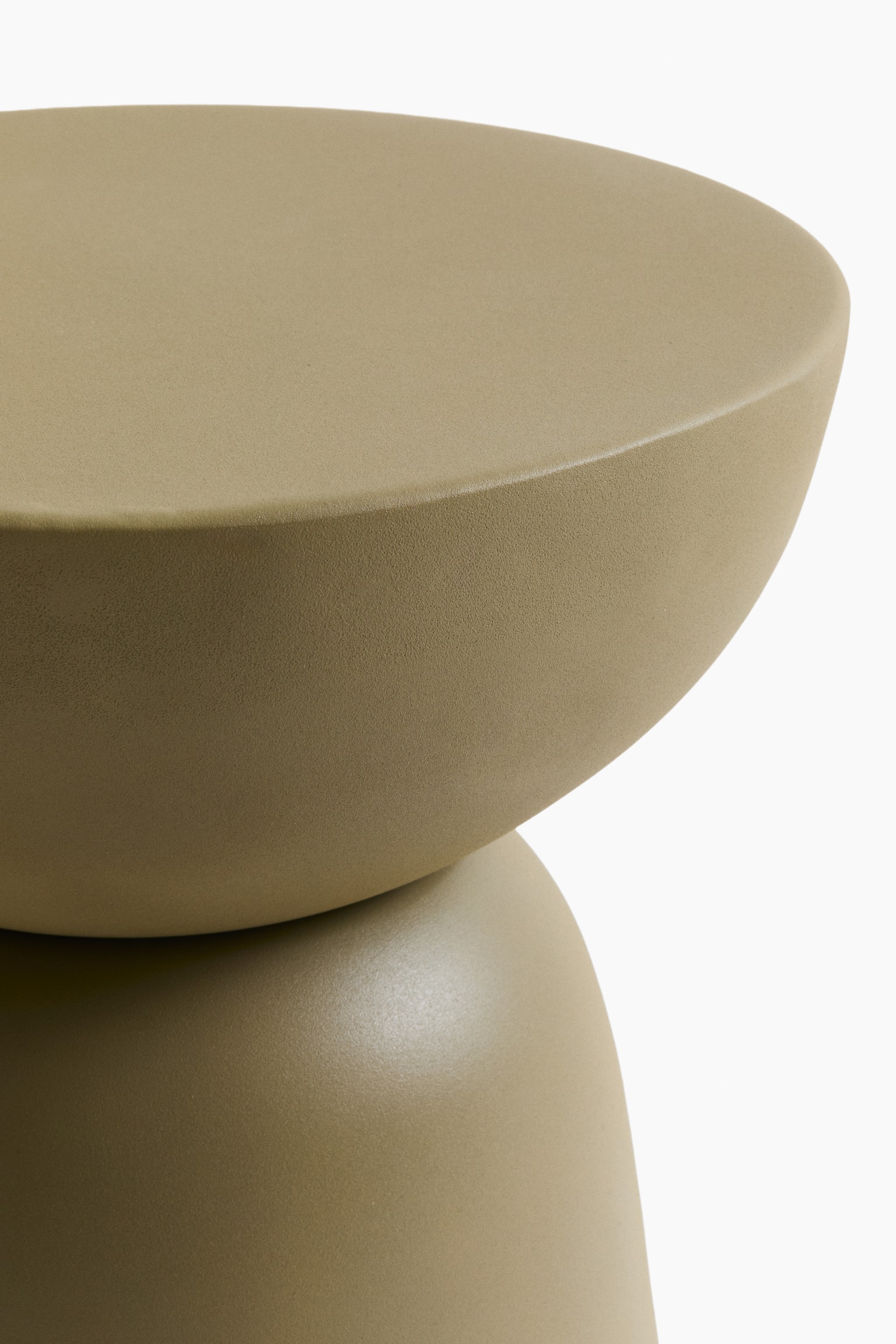 Metal outdoor side table - Olive green/Light beige/Black - 3