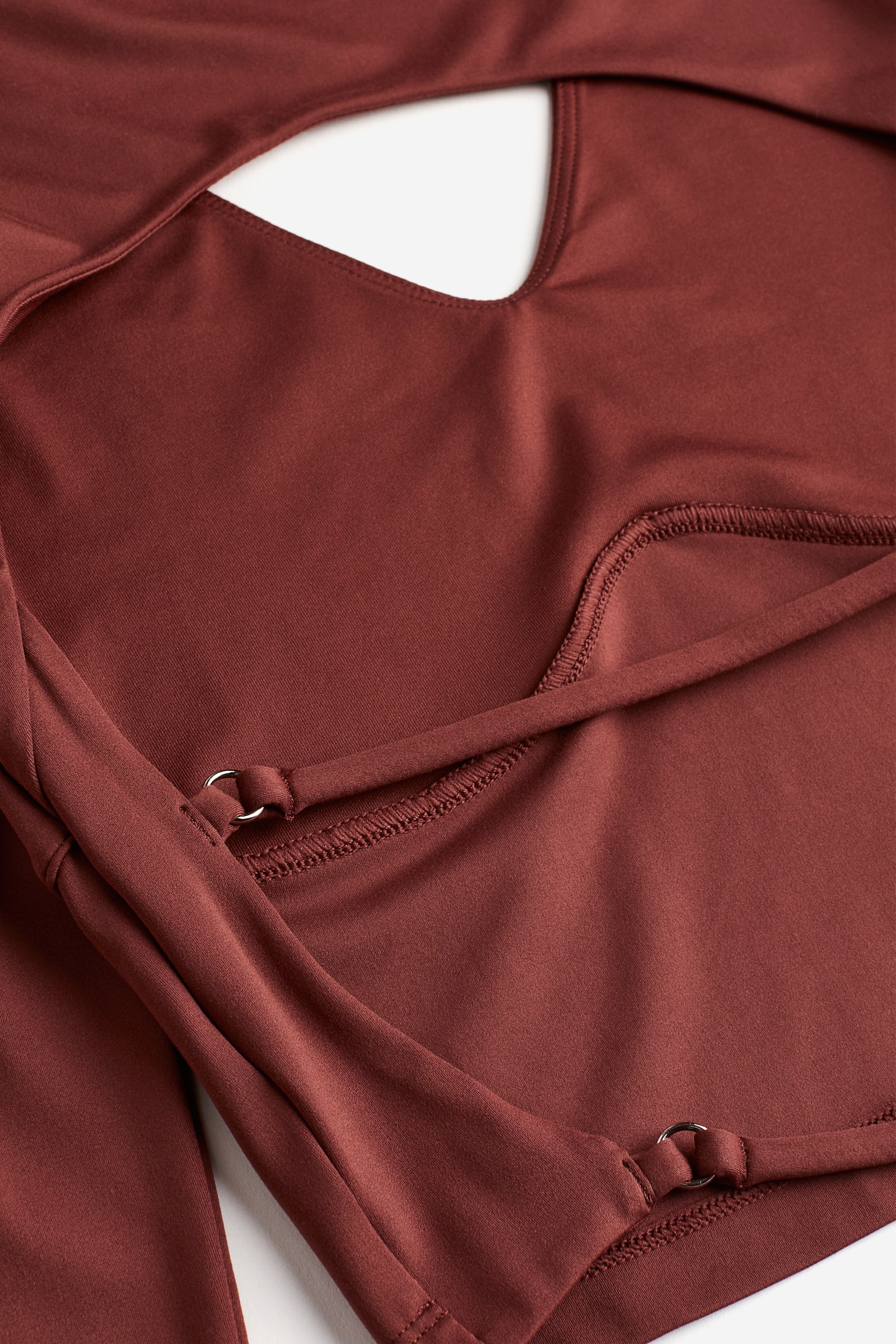 Cropped Activewear Top In SoftMove™ - Rust brown/Black - 5