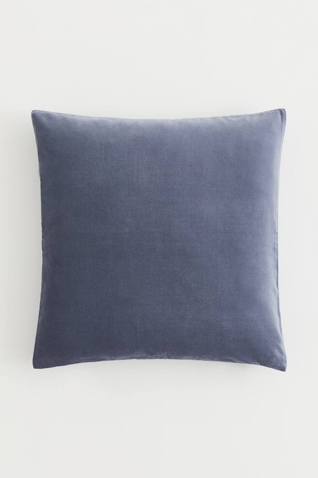 Cotton velvet cushion cover - Blue-grey/Dark grey/Beige/Dark khaki green/dc/dc/dc/dc/dc/dc/dc/dc - 1