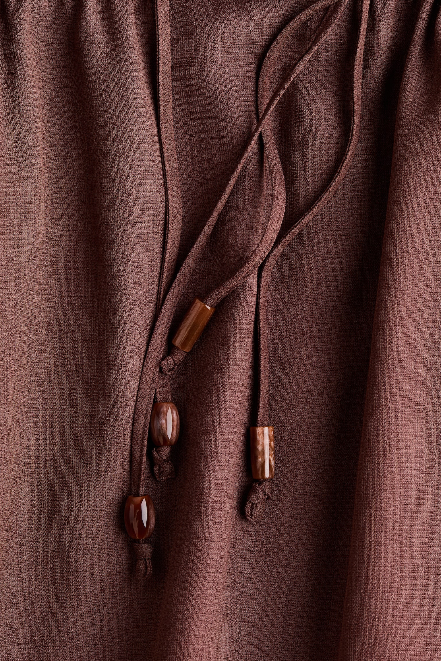 Robe caftan de plage - Marron foncé/Blanc - 4
