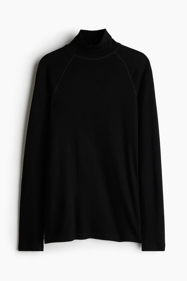 Sous-pull de ski en laine - Noir - 1