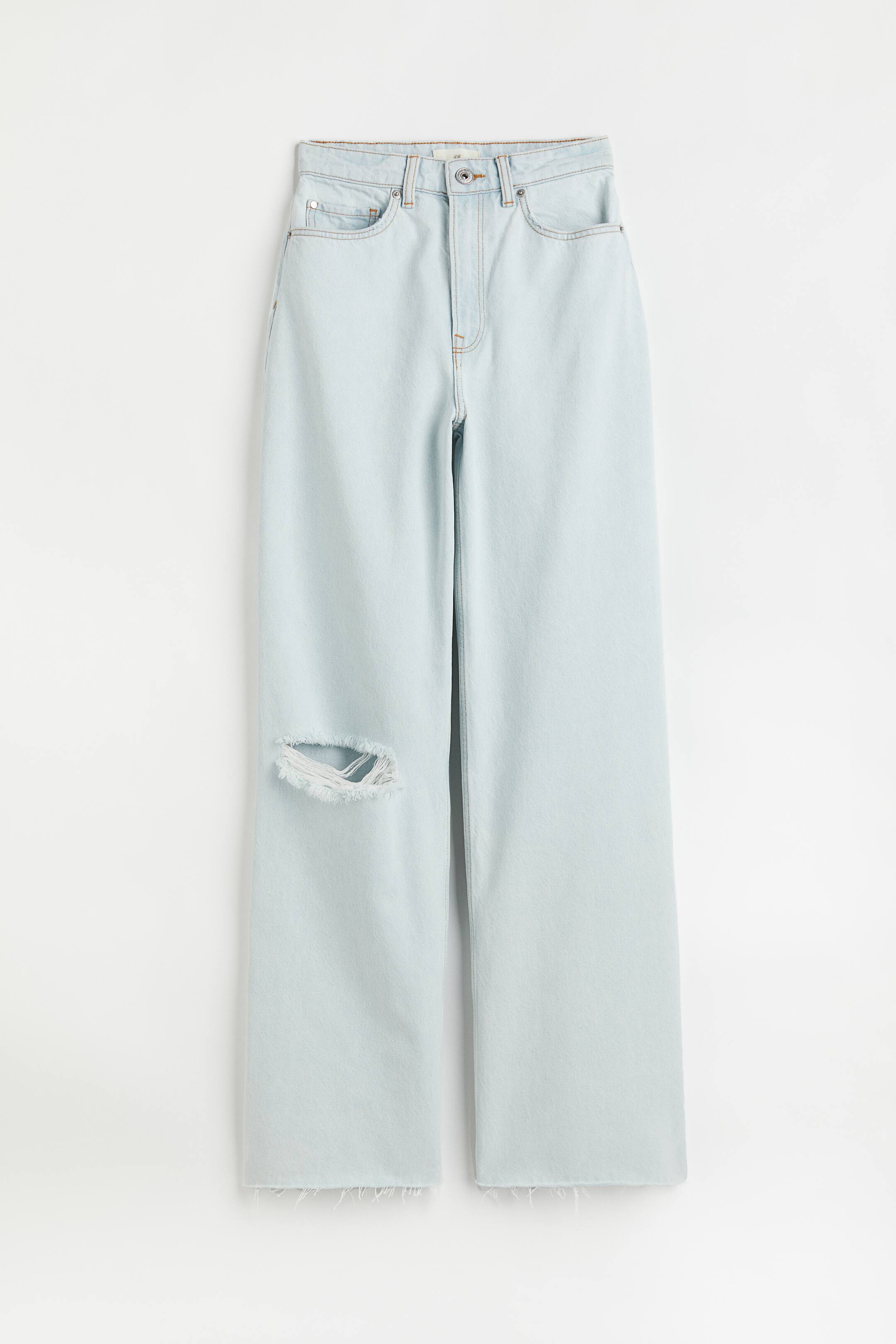 הצגת תמונה גדולה יותר: Wide High Jeans - תכלת - Ladies | H&M IL 1