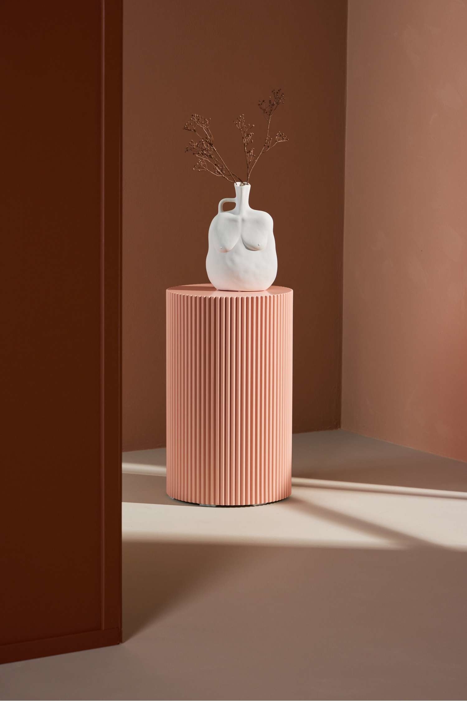 Lenox Side Table - Mdf, Peach