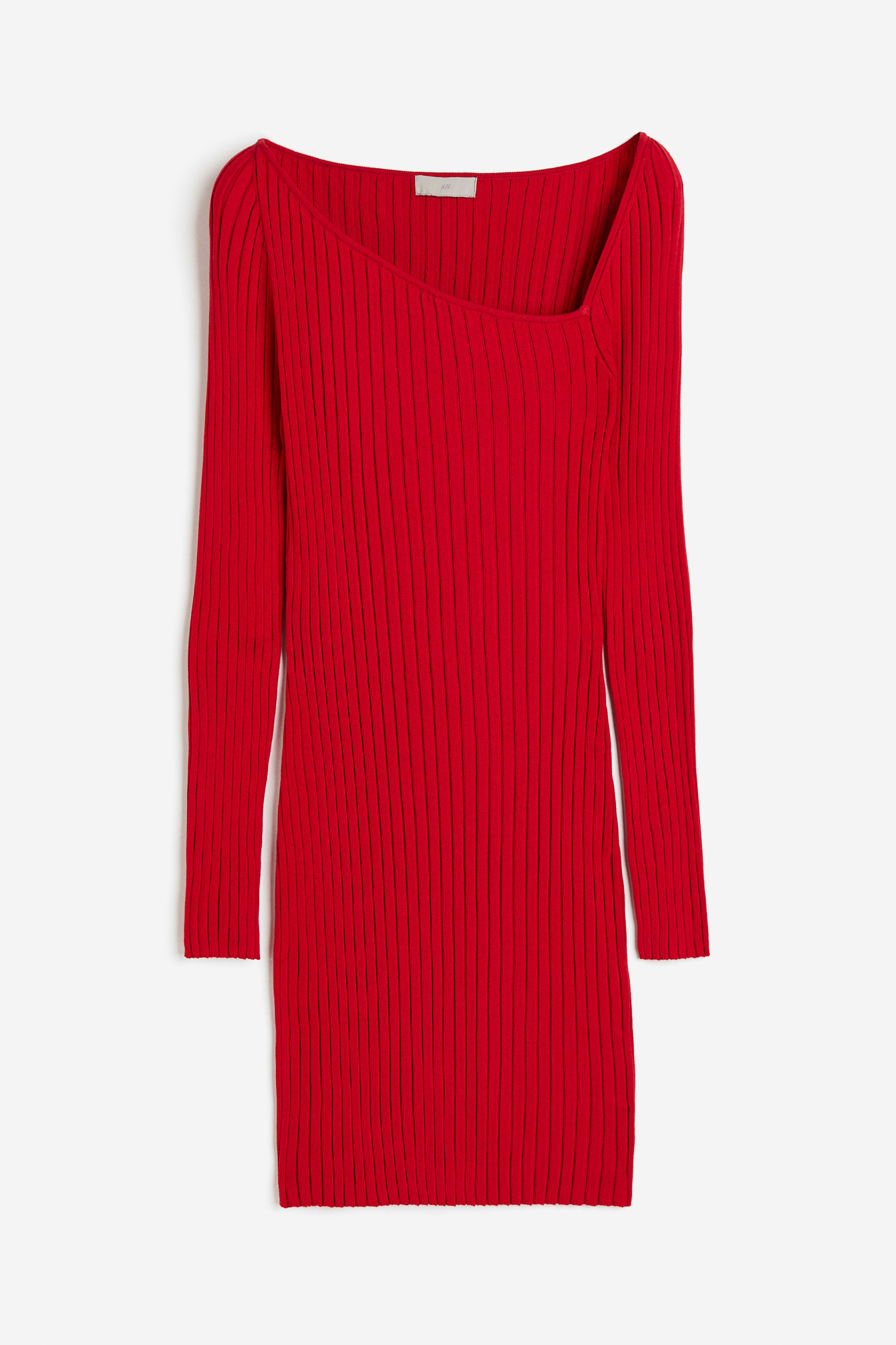 rib-knit bodycon dress