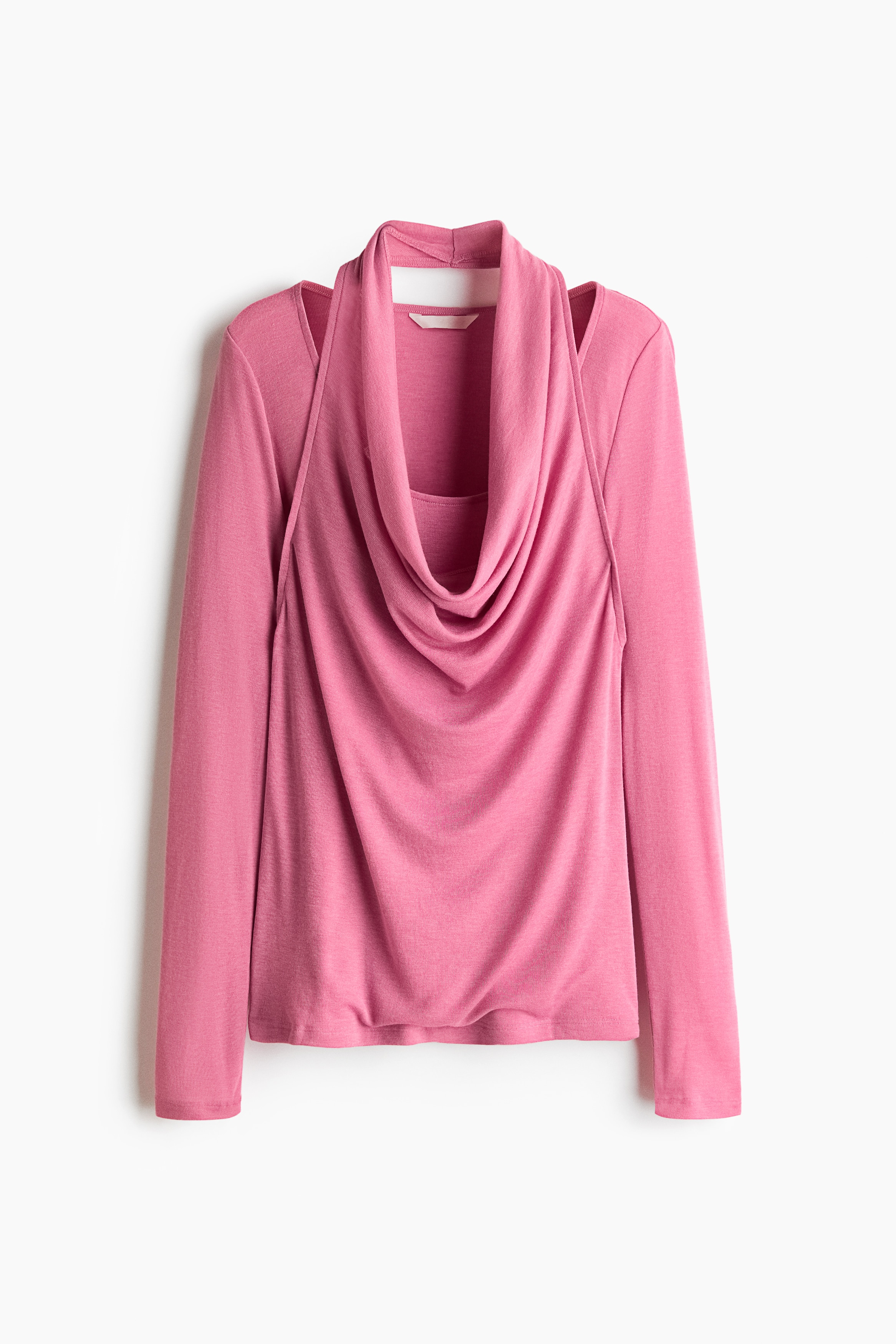 Top à effet superposé en maille - Rose/Taupe chiné